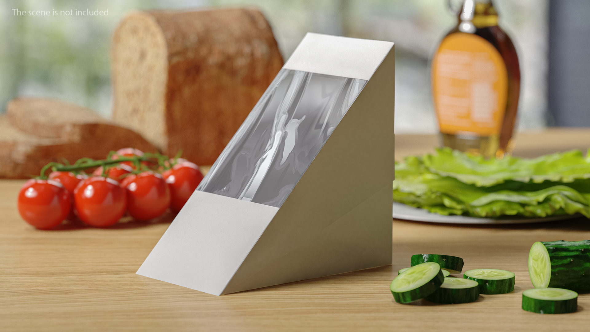 3D Paper White Medium Sandwich Box