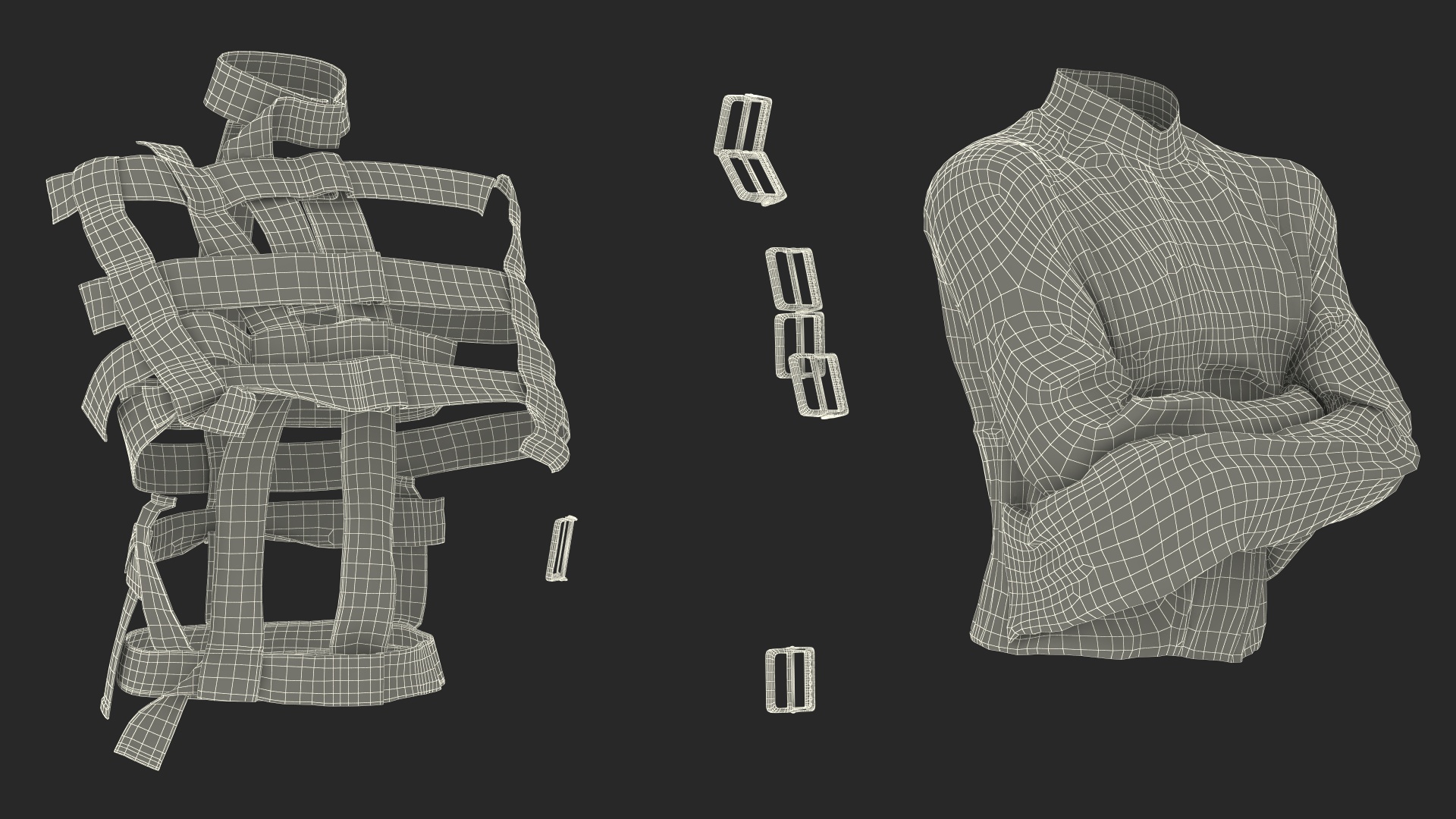 Mannequin in Straitjacket Orange 3D