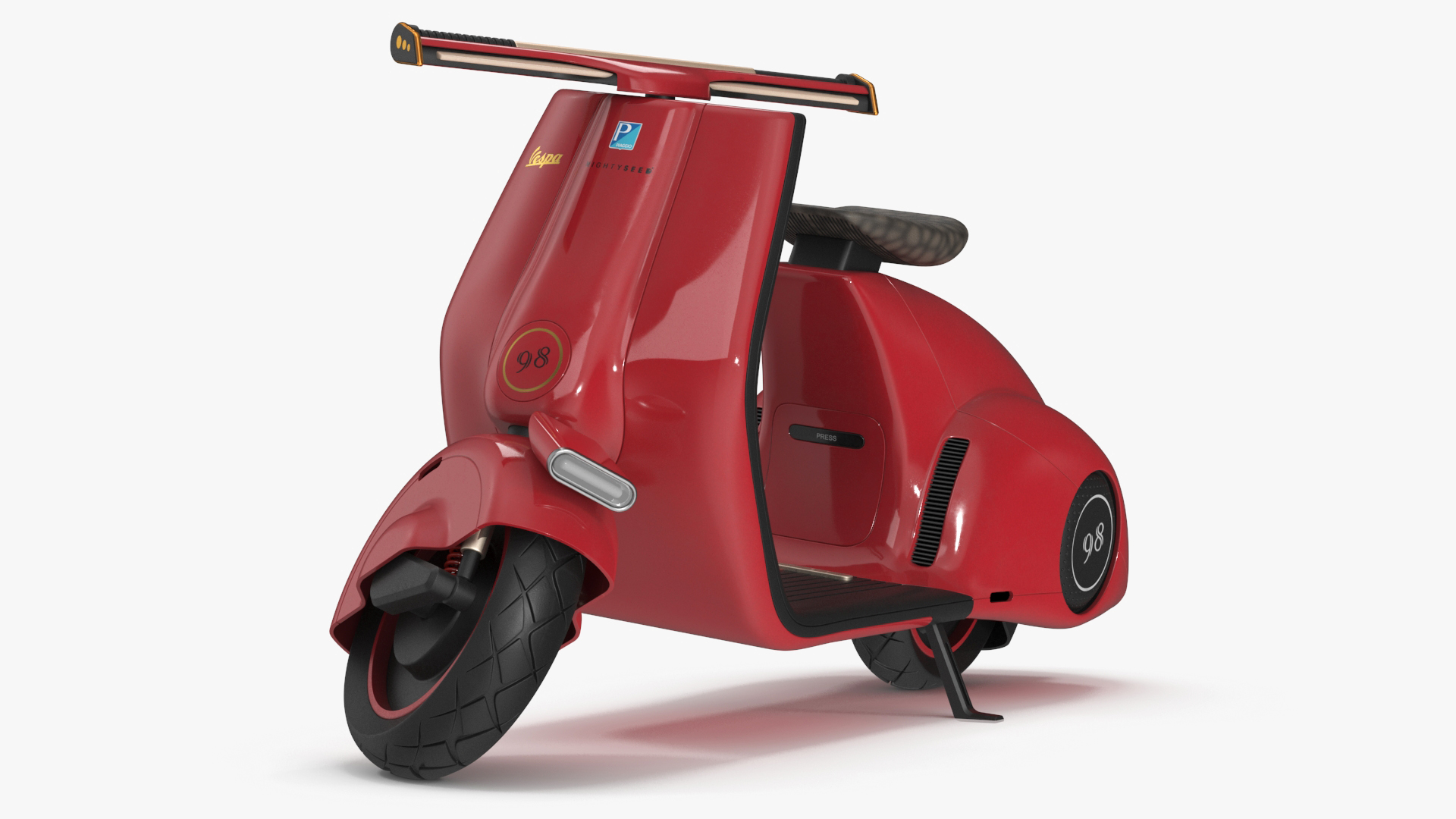 3D model Designer Electric Scooter Vespa 98 Red Rigged