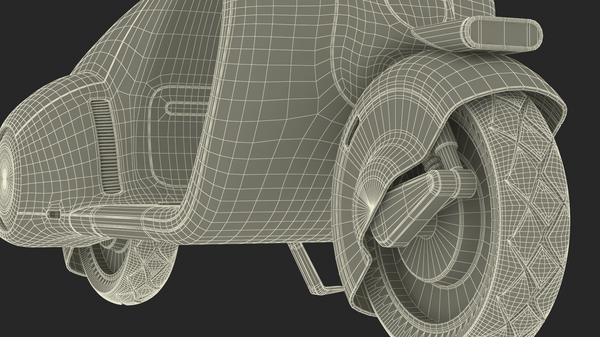 3D model Designer Electric Scooter Vespa 98 Red Rigged