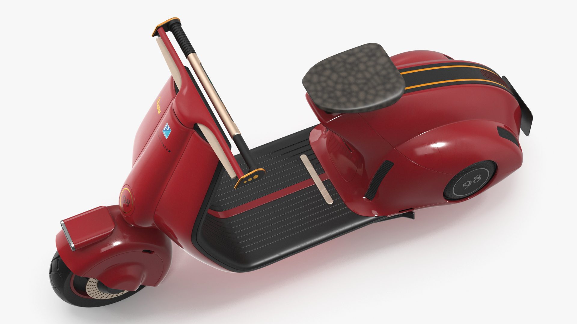 3D model Designer Electric Scooter Vespa 98 Red Rigged