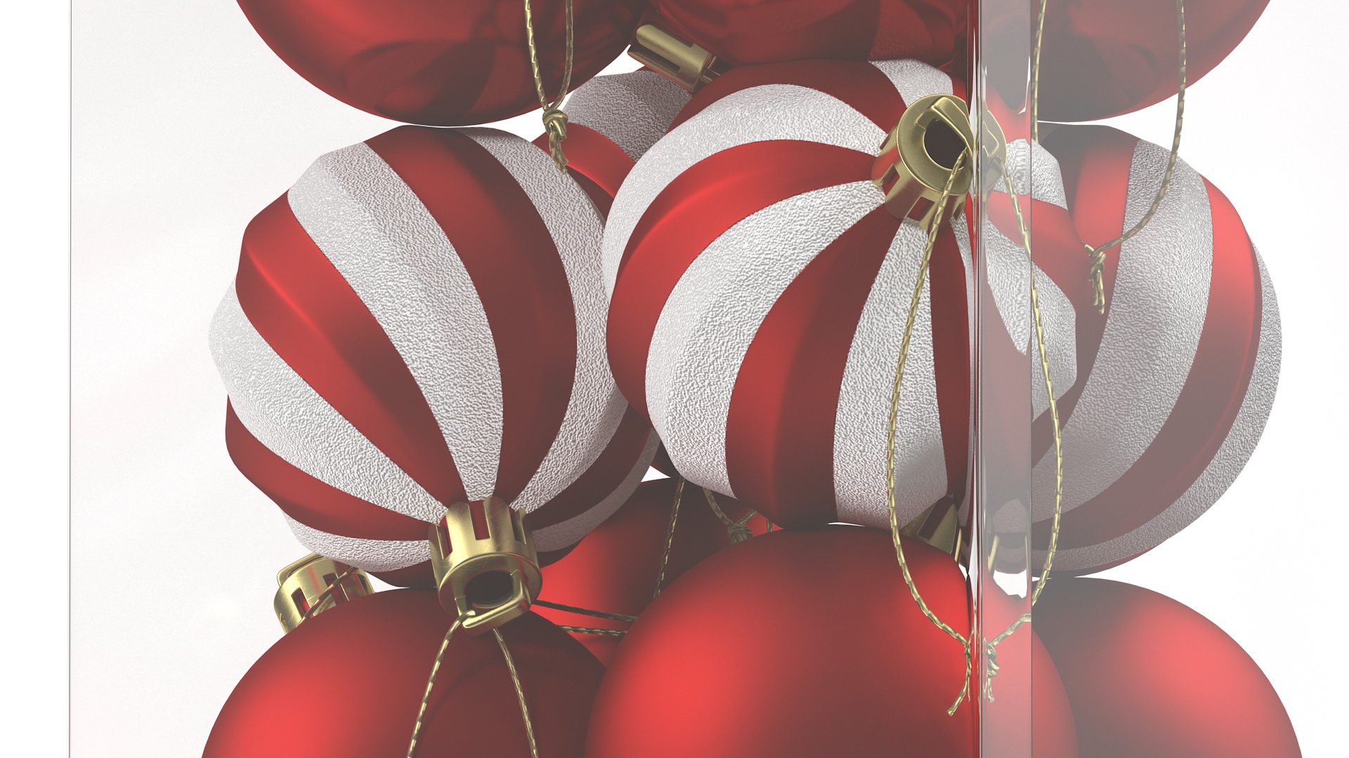 3D Assorted Christmas Ball Ornaments Pack model
