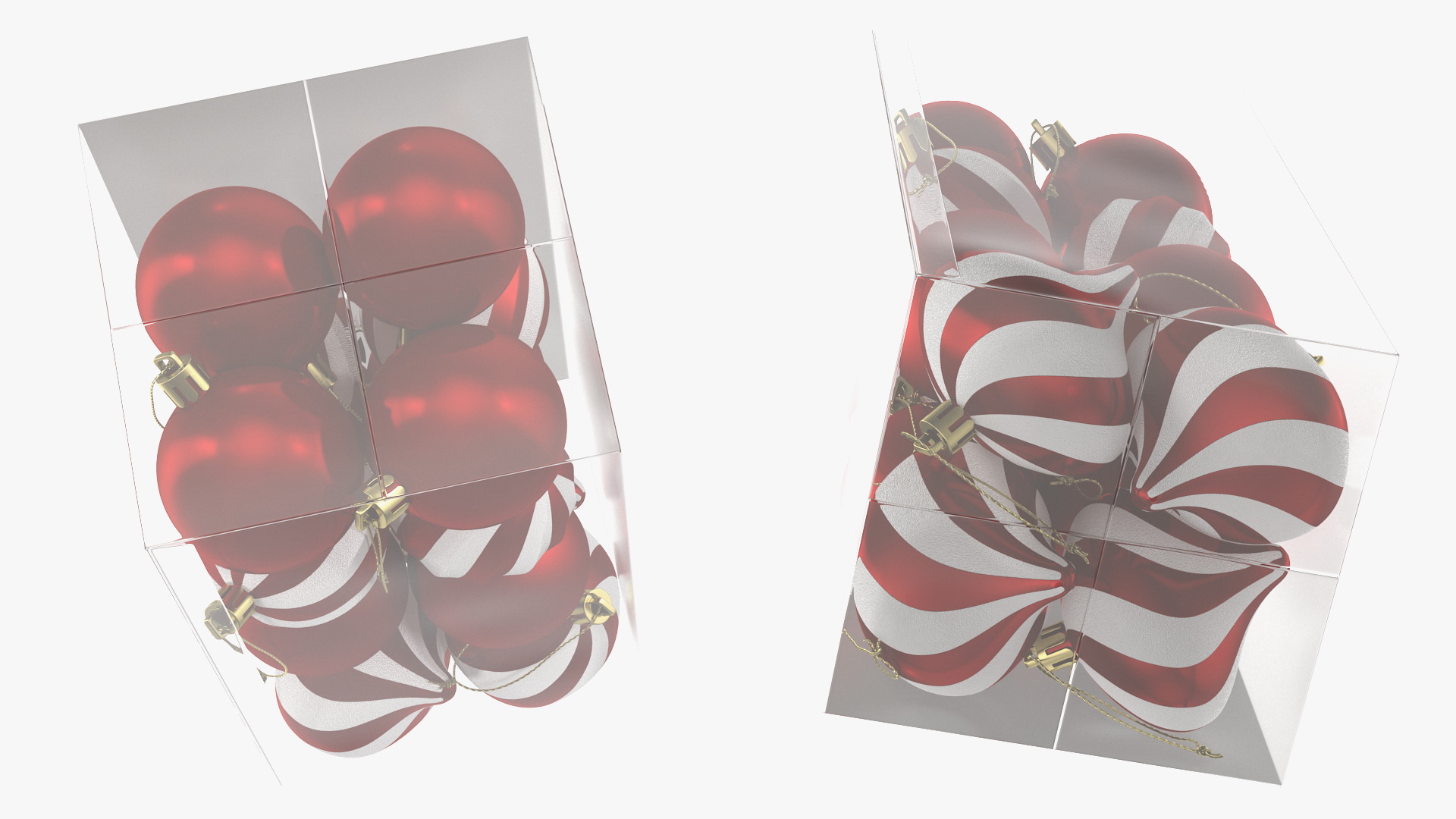 3D Assorted Christmas Ball Ornaments Pack model