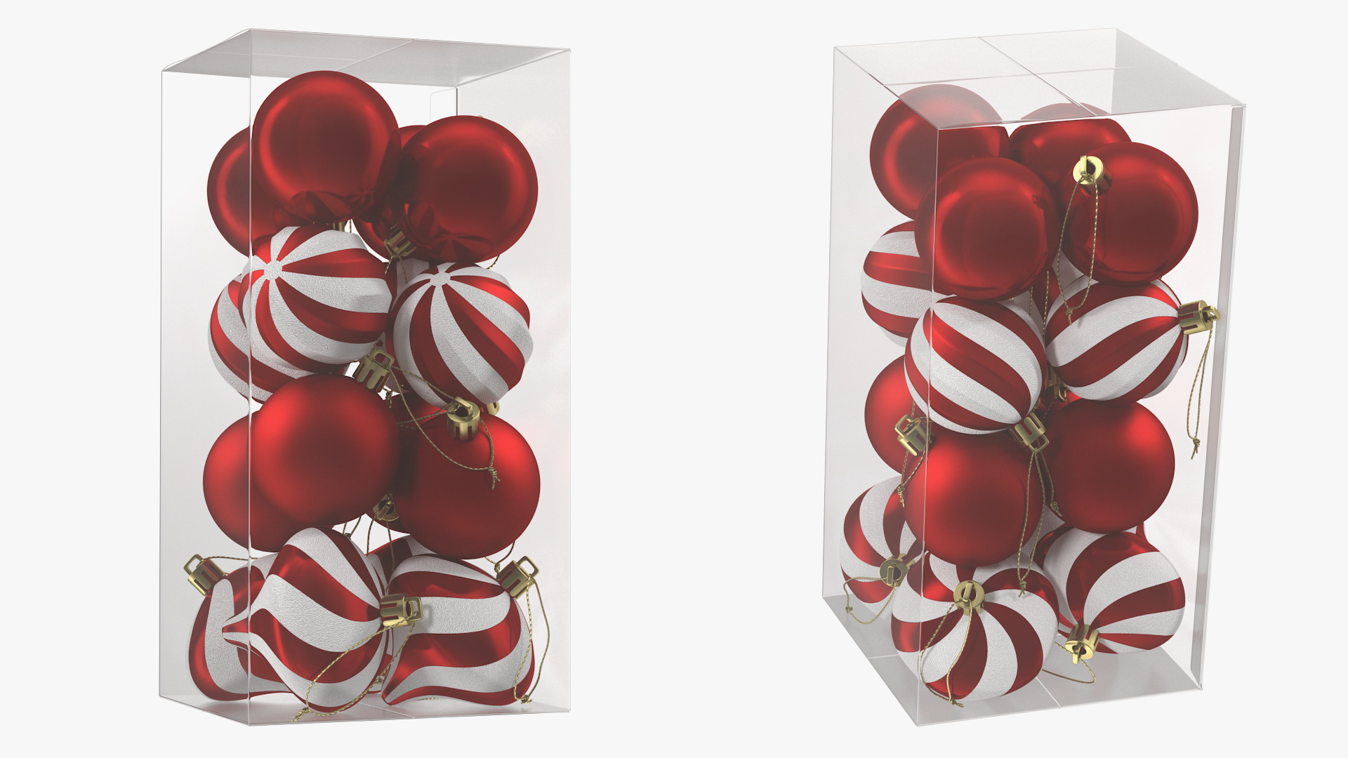 3D Assorted Christmas Ball Ornaments Pack model
