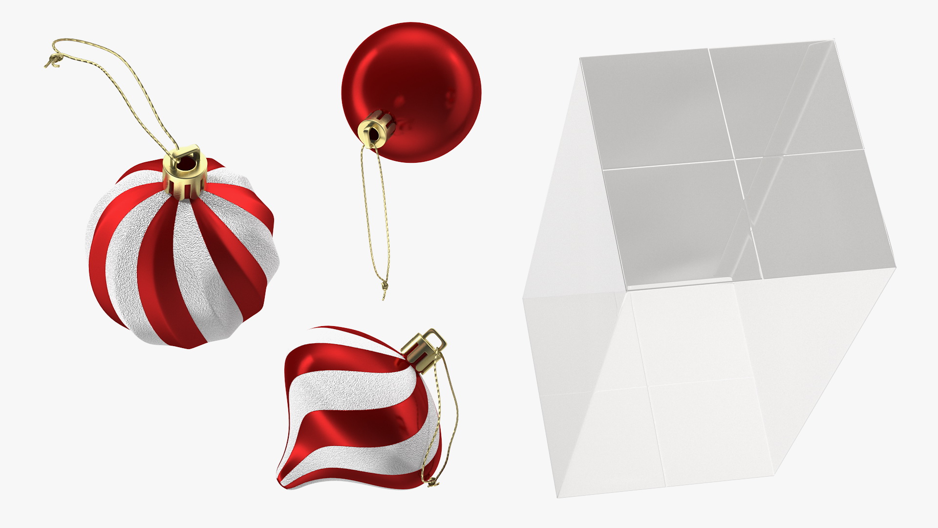 3D Assorted Christmas Ball Ornaments Pack model