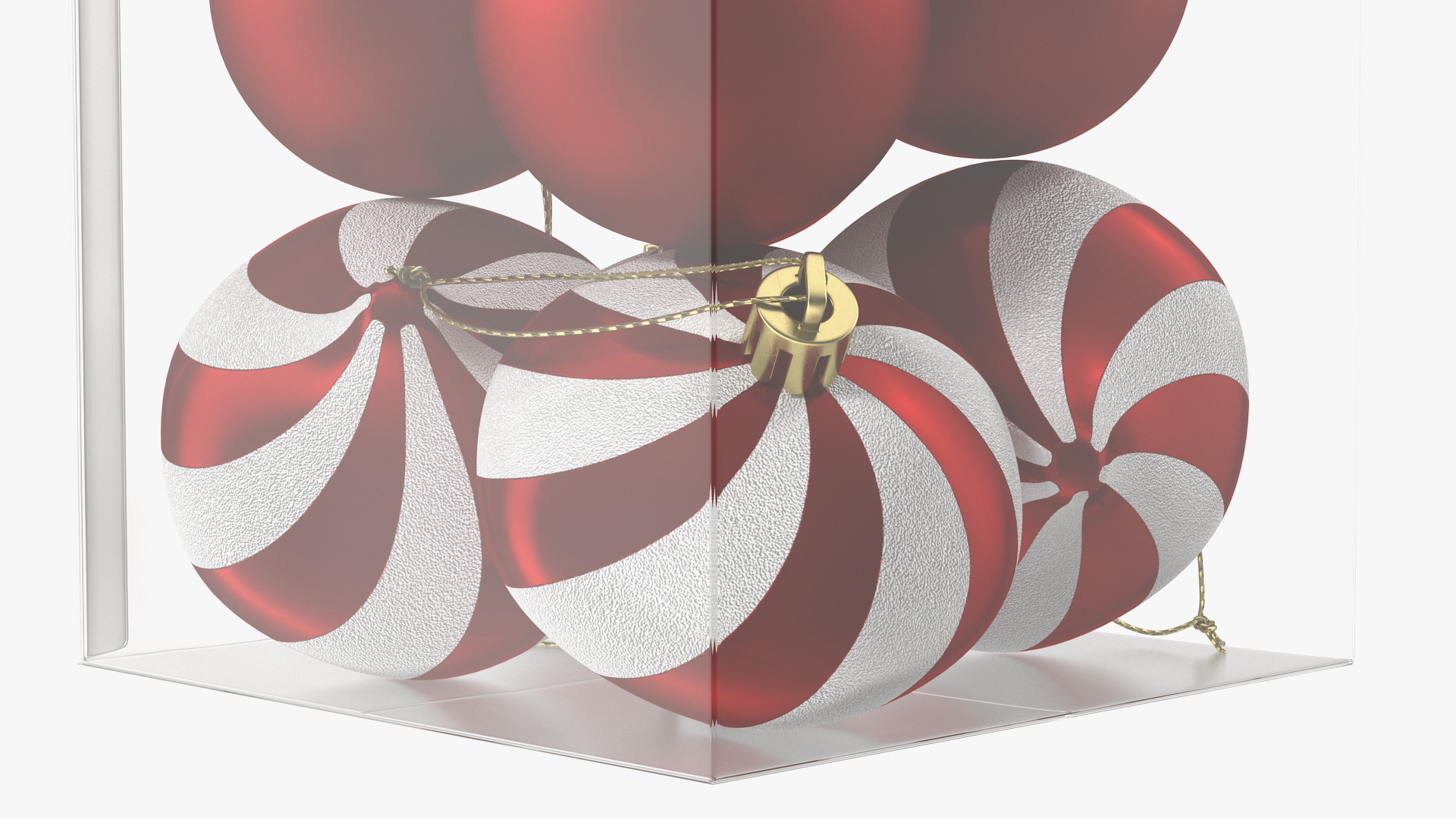 3D Assorted Christmas Ball Ornaments Pack model