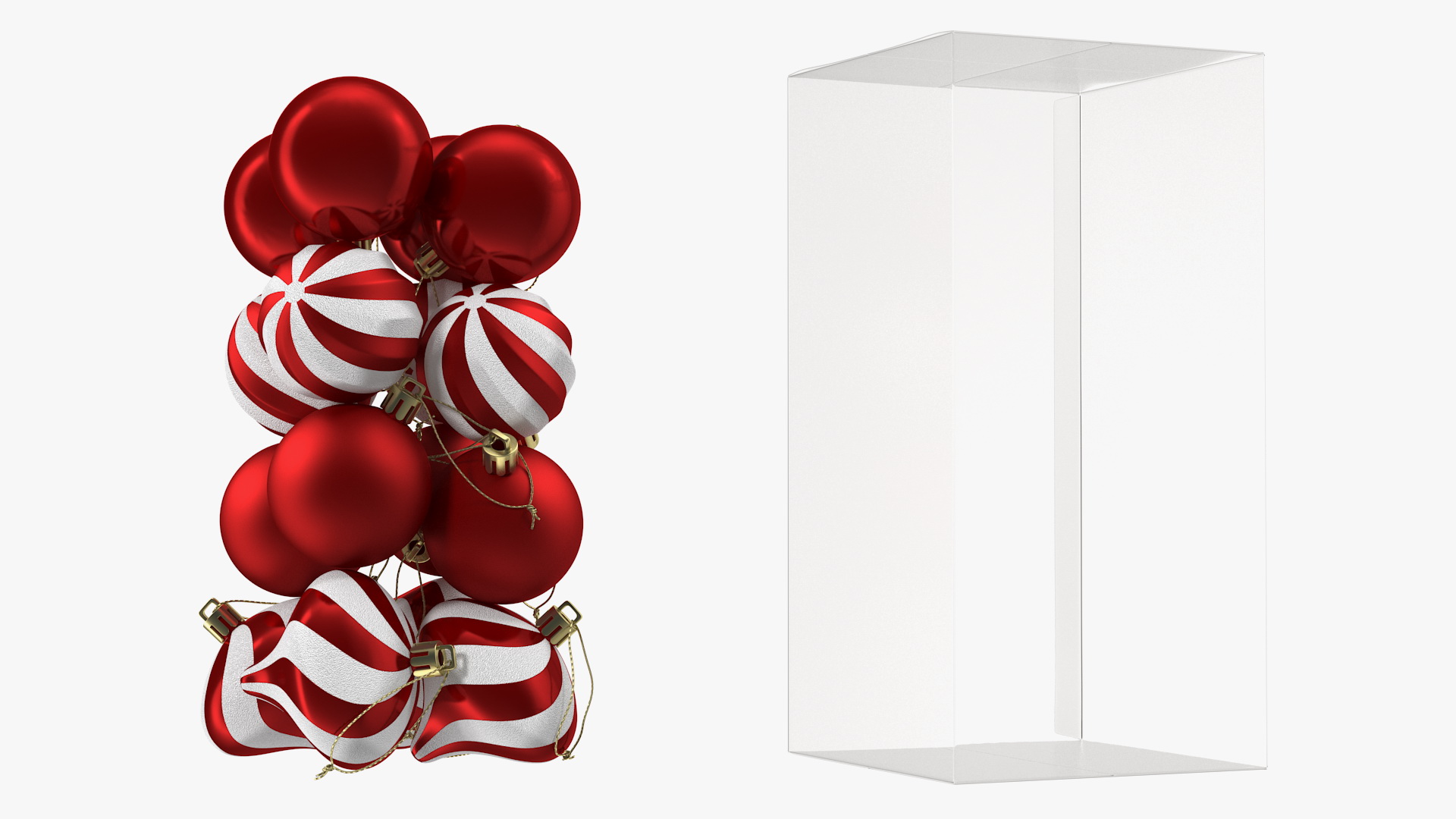 3D Assorted Christmas Ball Ornaments Pack model