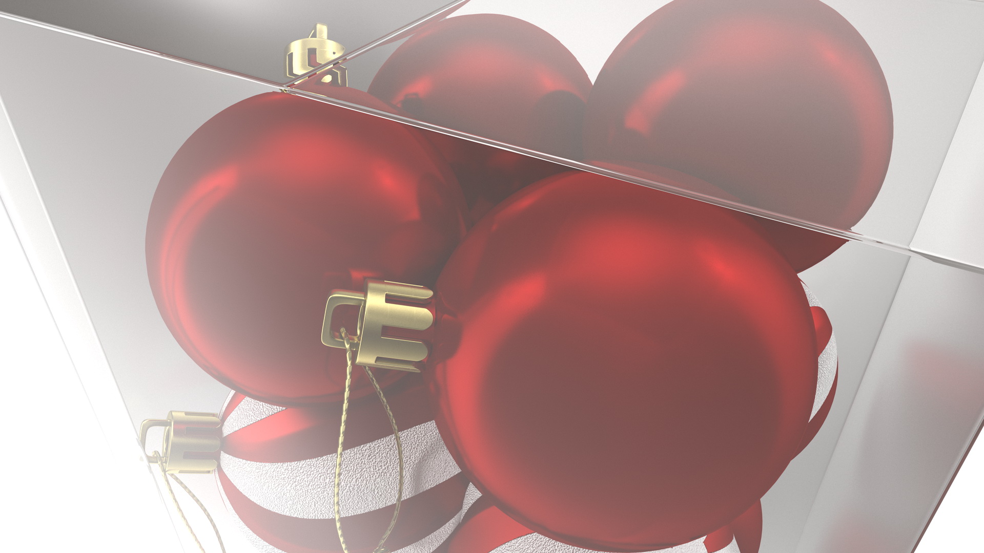 3D Assorted Christmas Ball Ornaments Pack model