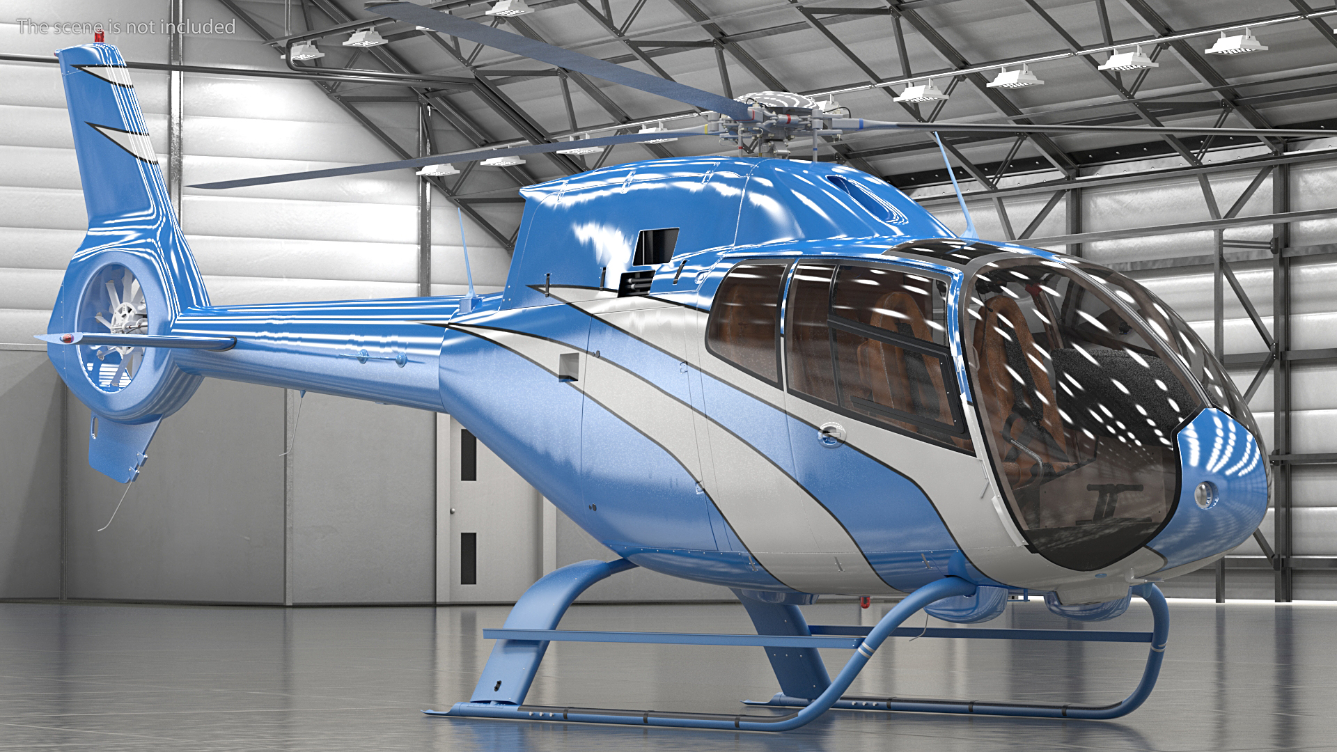 Executive Lightweight Helicopter Rigged 3D model