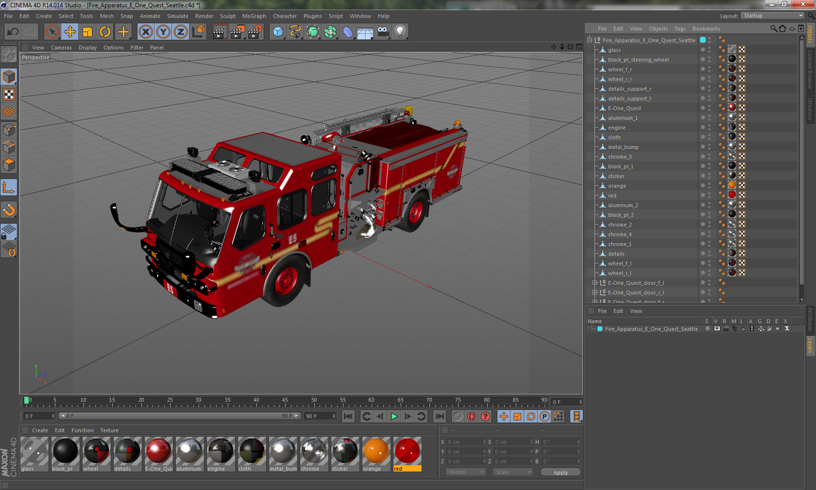 Fire Apparatus E One Quest Seattle 3D model