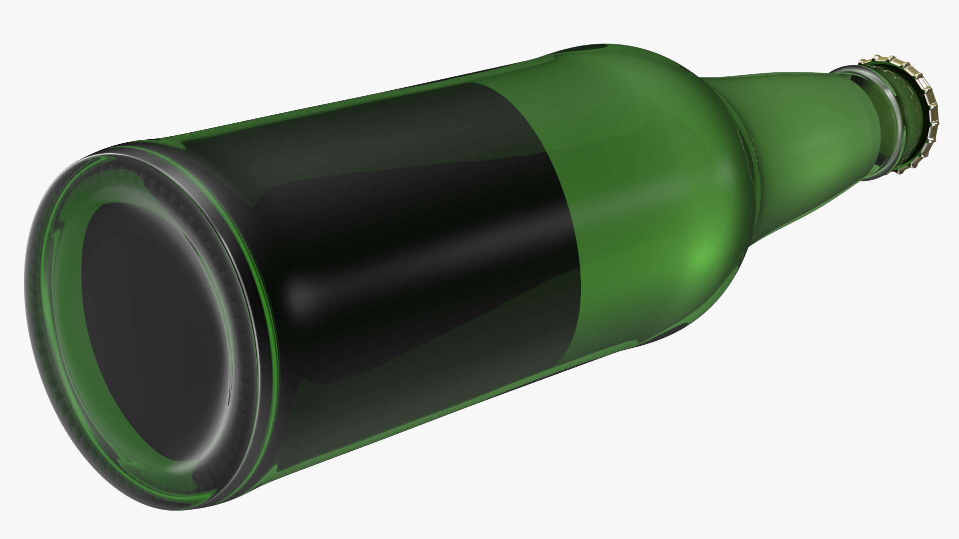 Glass Beer Bottle with Blank Label 3D model