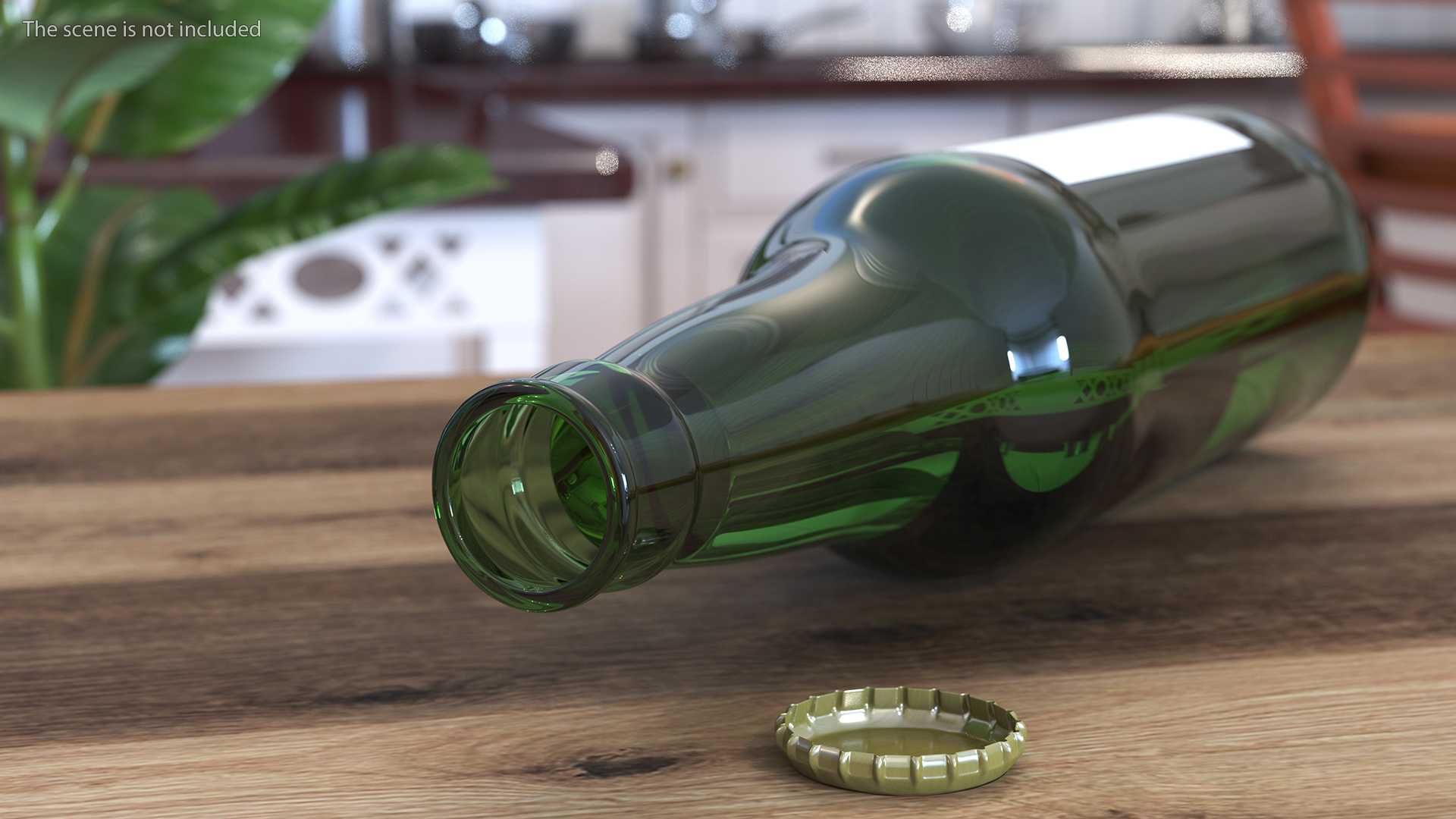 Glass Beer Bottle with Blank Label 3D model