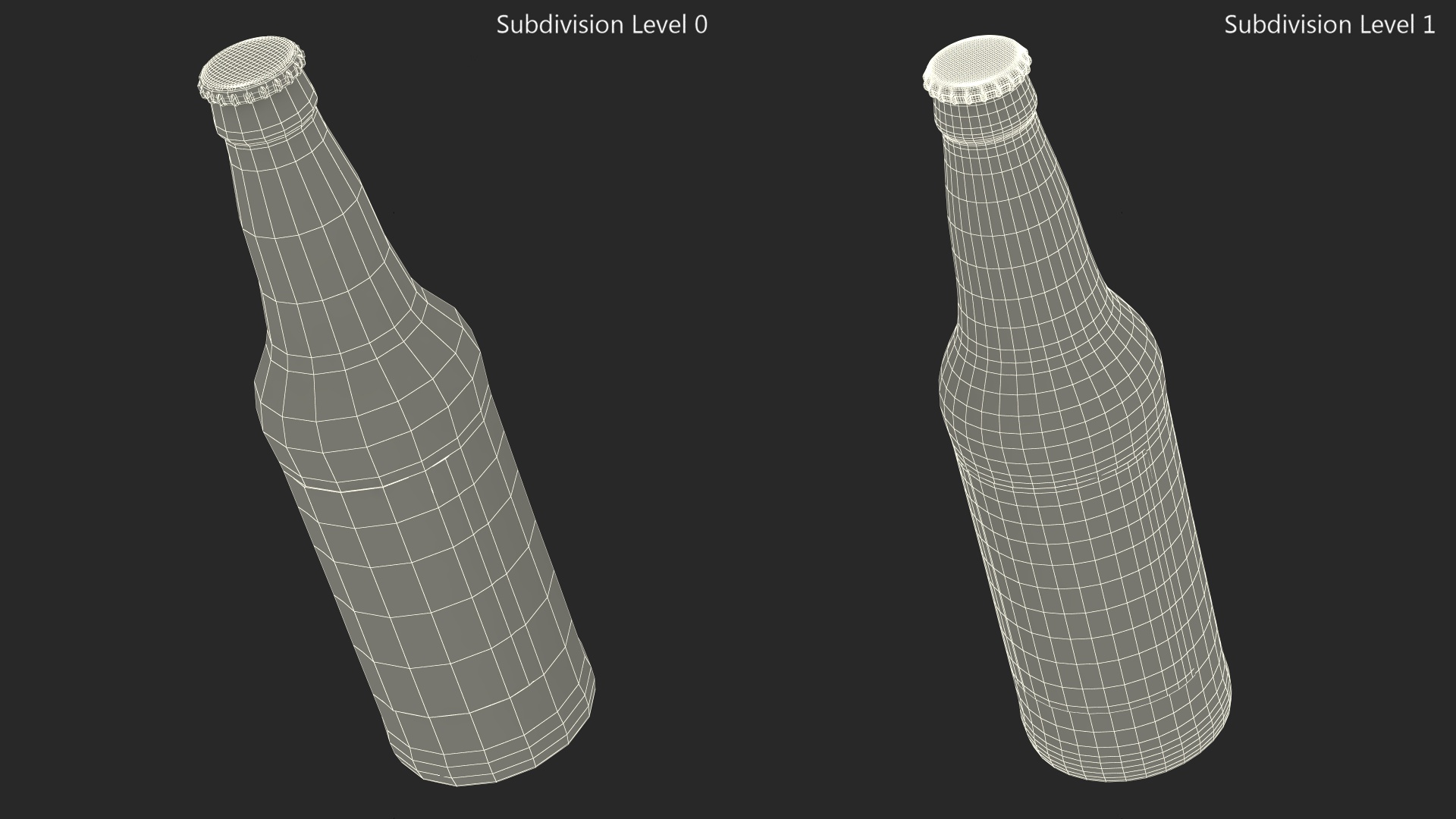 Glass Beer Bottle with Blank Label 3D model