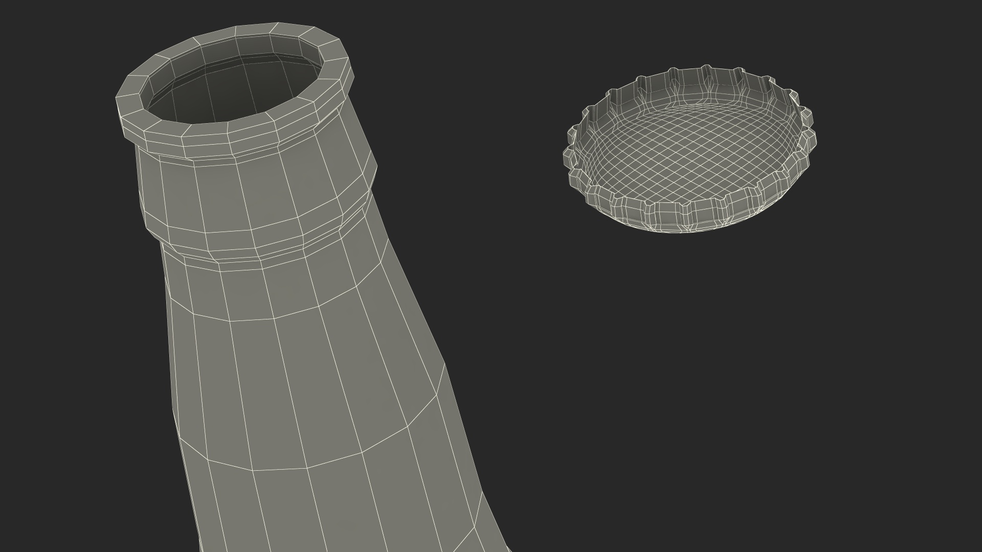 Glass Beer Bottle with Blank Label 3D model