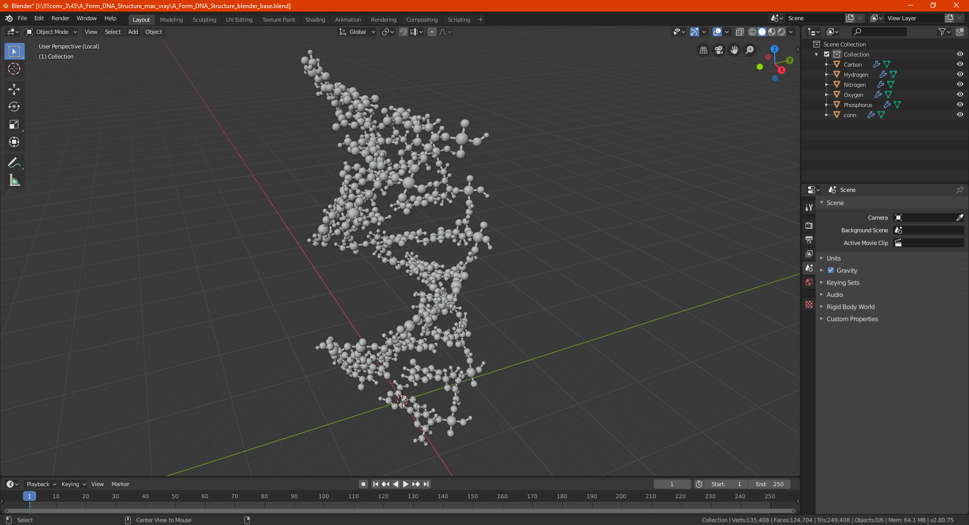 3D model A Form DNA Structure