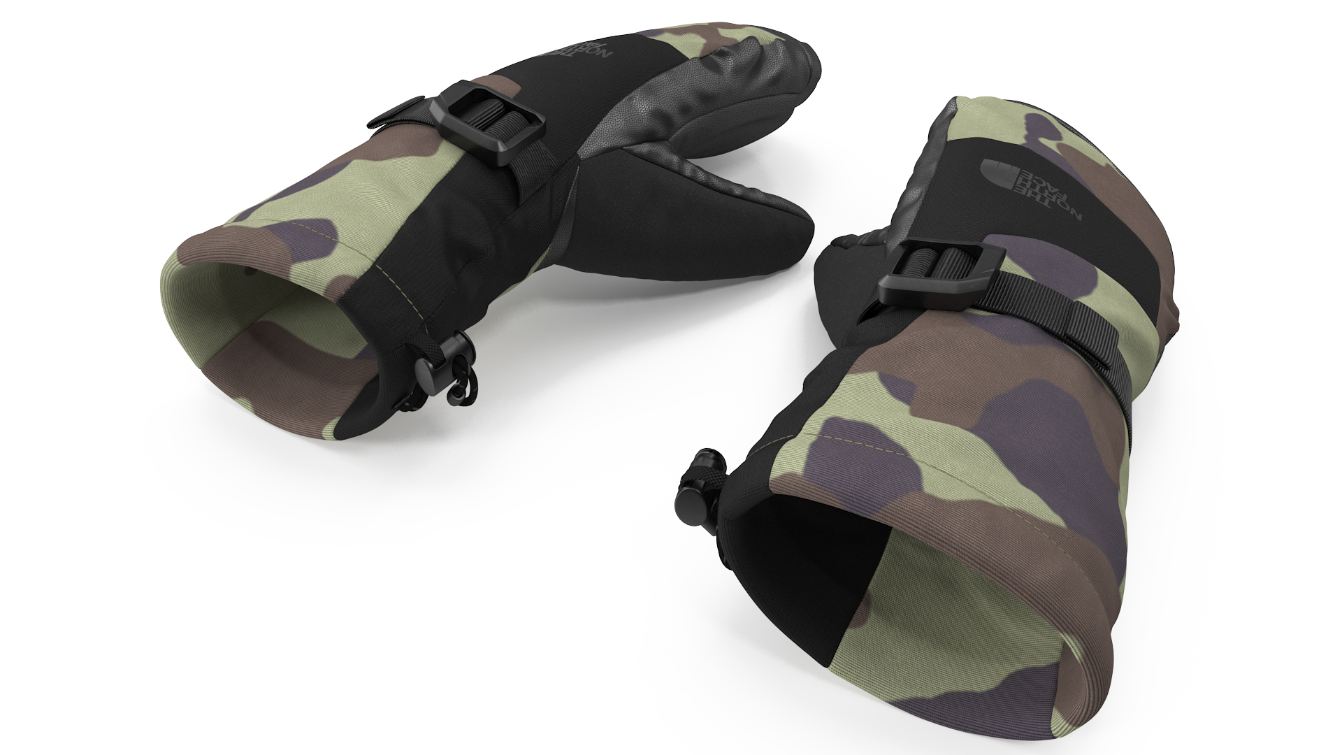 3D The North Face Mens Montana Snow Mitten Gloves Camo