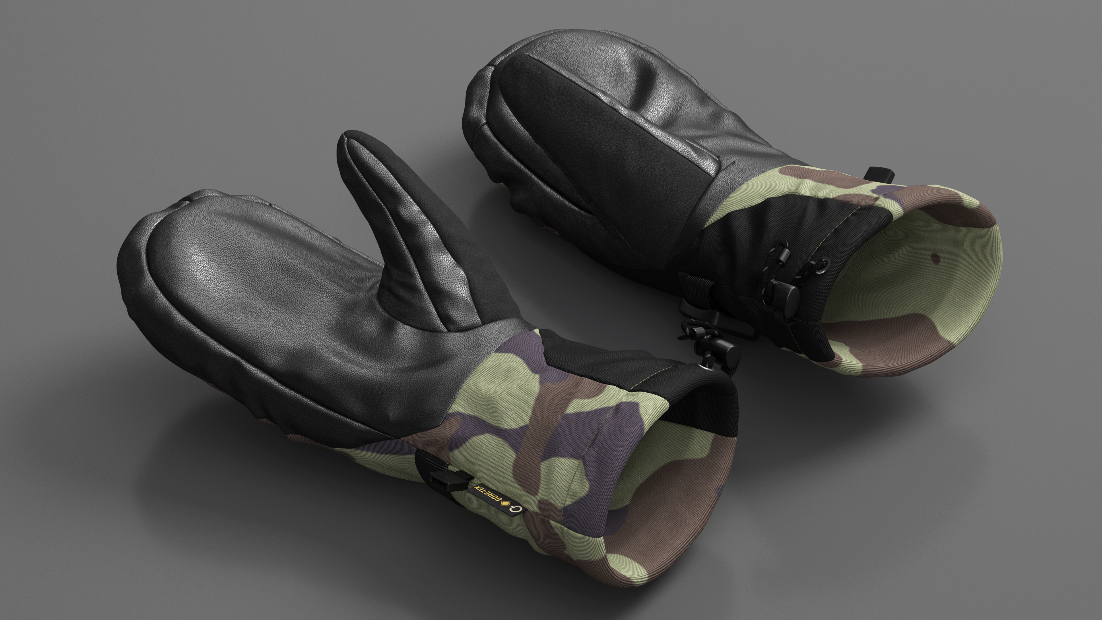3D The North Face Mens Montana Snow Mitten Gloves Camo