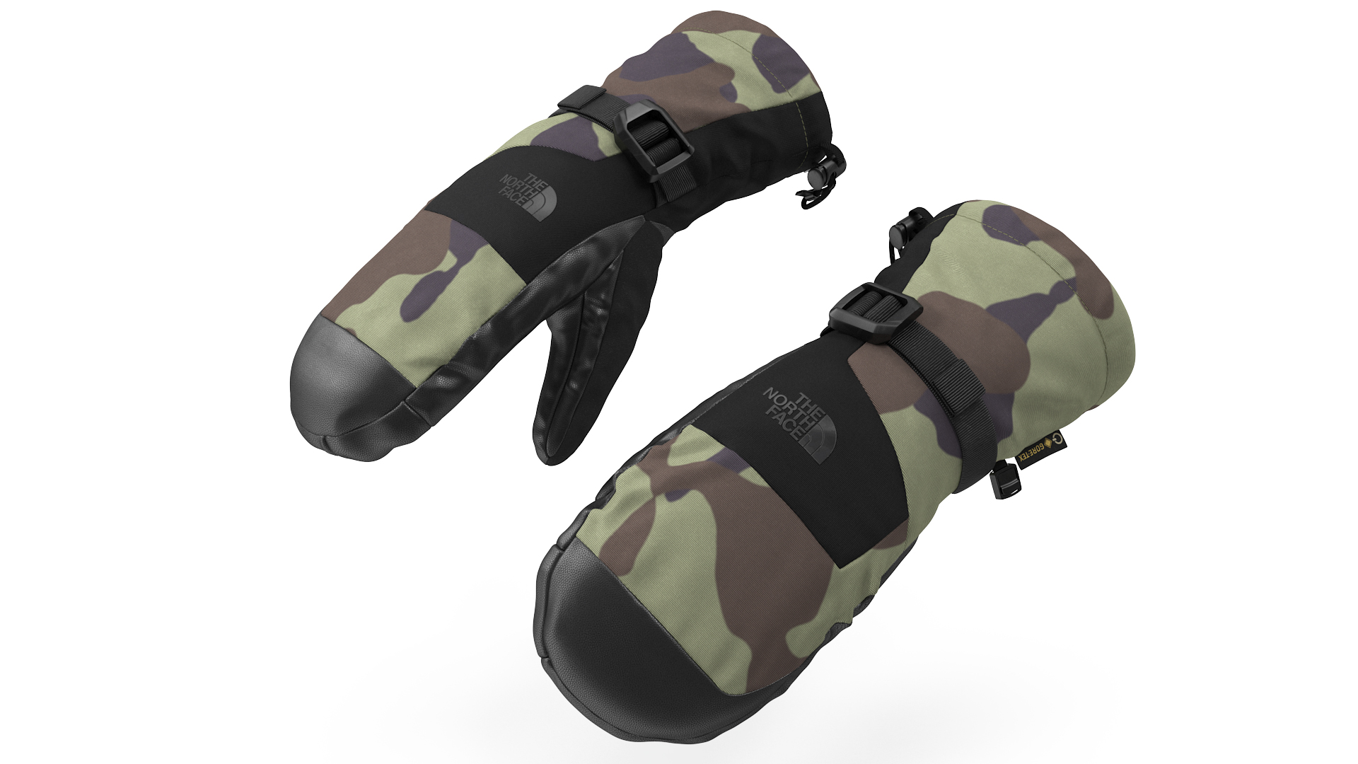 3D The North Face Mens Montana Snow Mitten Gloves Camo