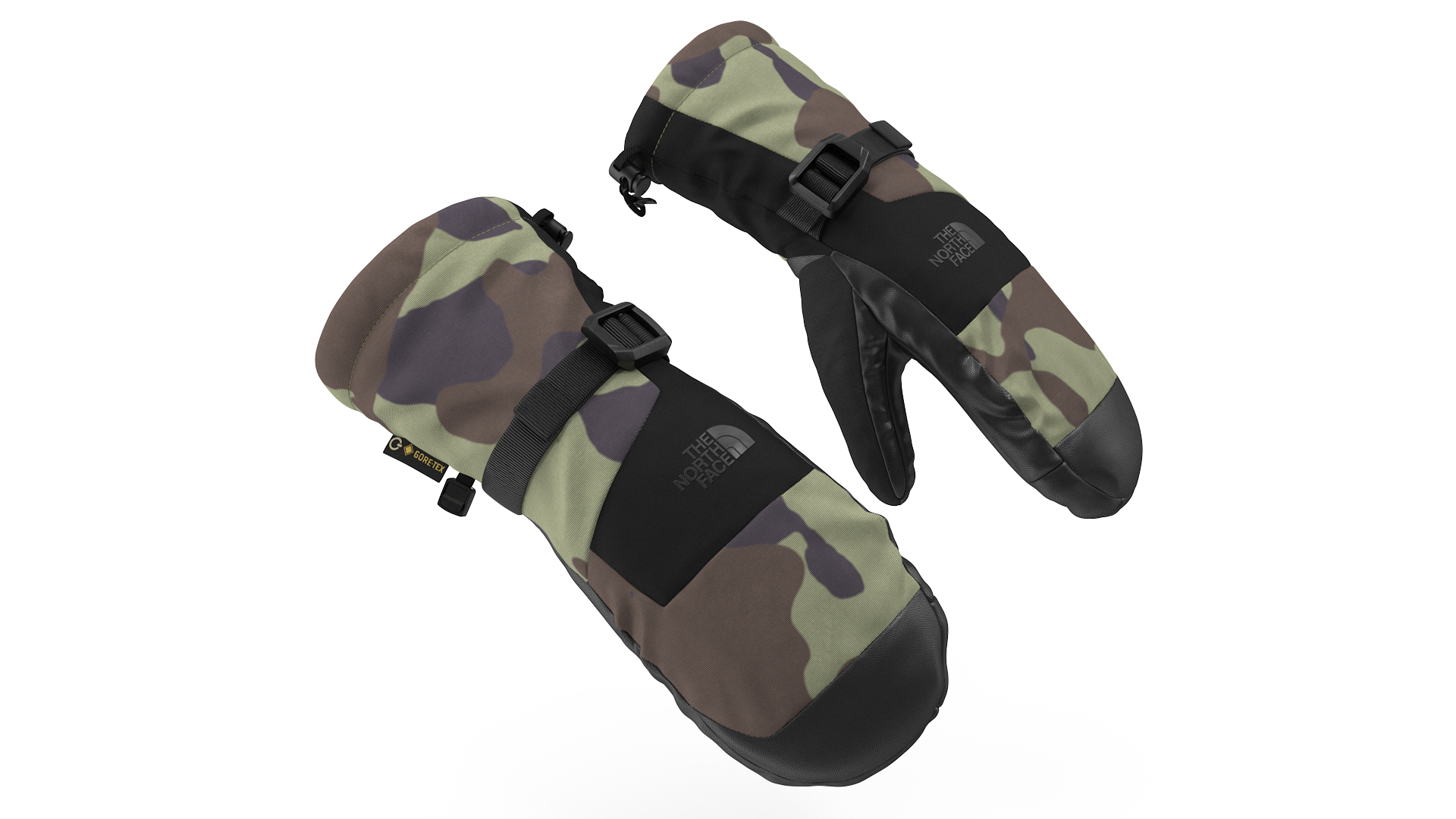 3D The North Face Mens Montana Snow Mitten Gloves Camo