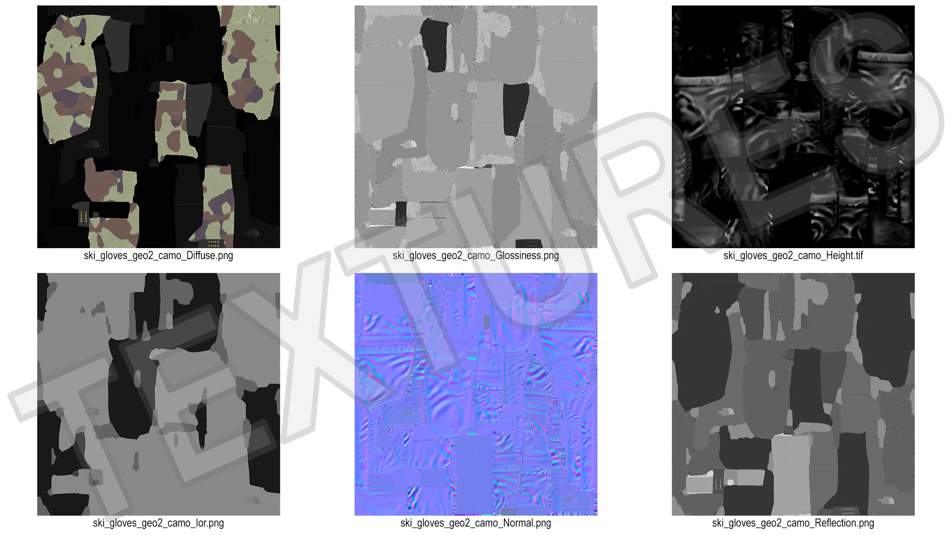 3D The North Face Mens Montana Snow Mitten Gloves Camo