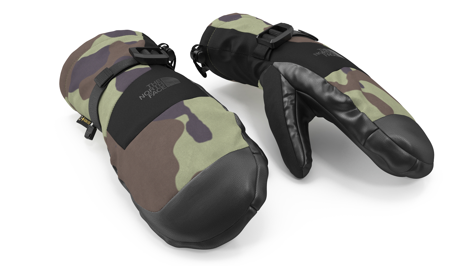 3D The North Face Mens Montana Snow Mitten Gloves Camo