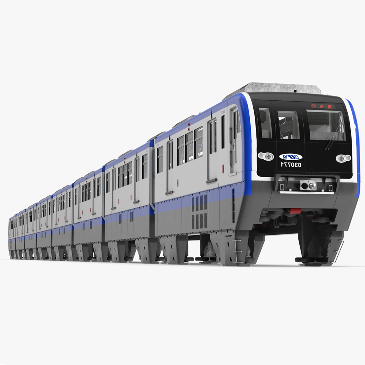 3D model Chongqing Monorail Train Rigged for Cinema 4D