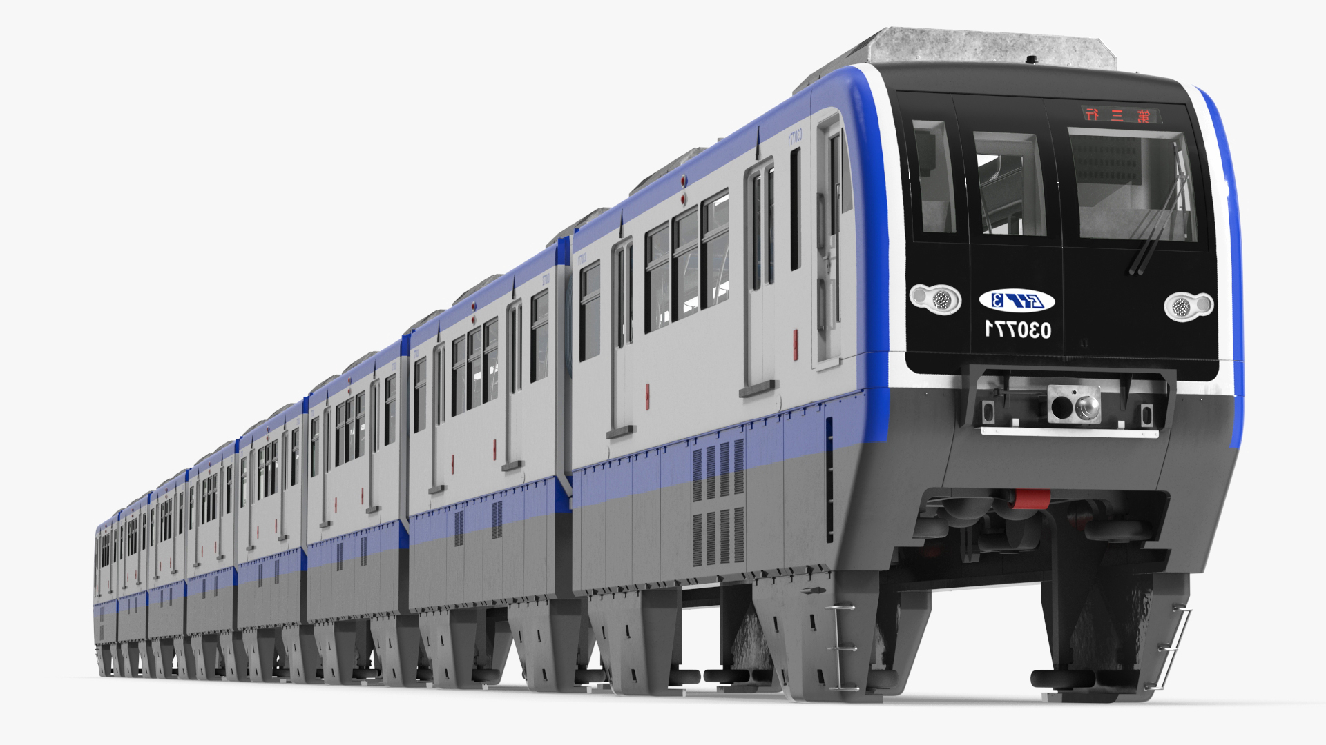 3D model Chongqing Monorail Train Rigged for Cinema 4D