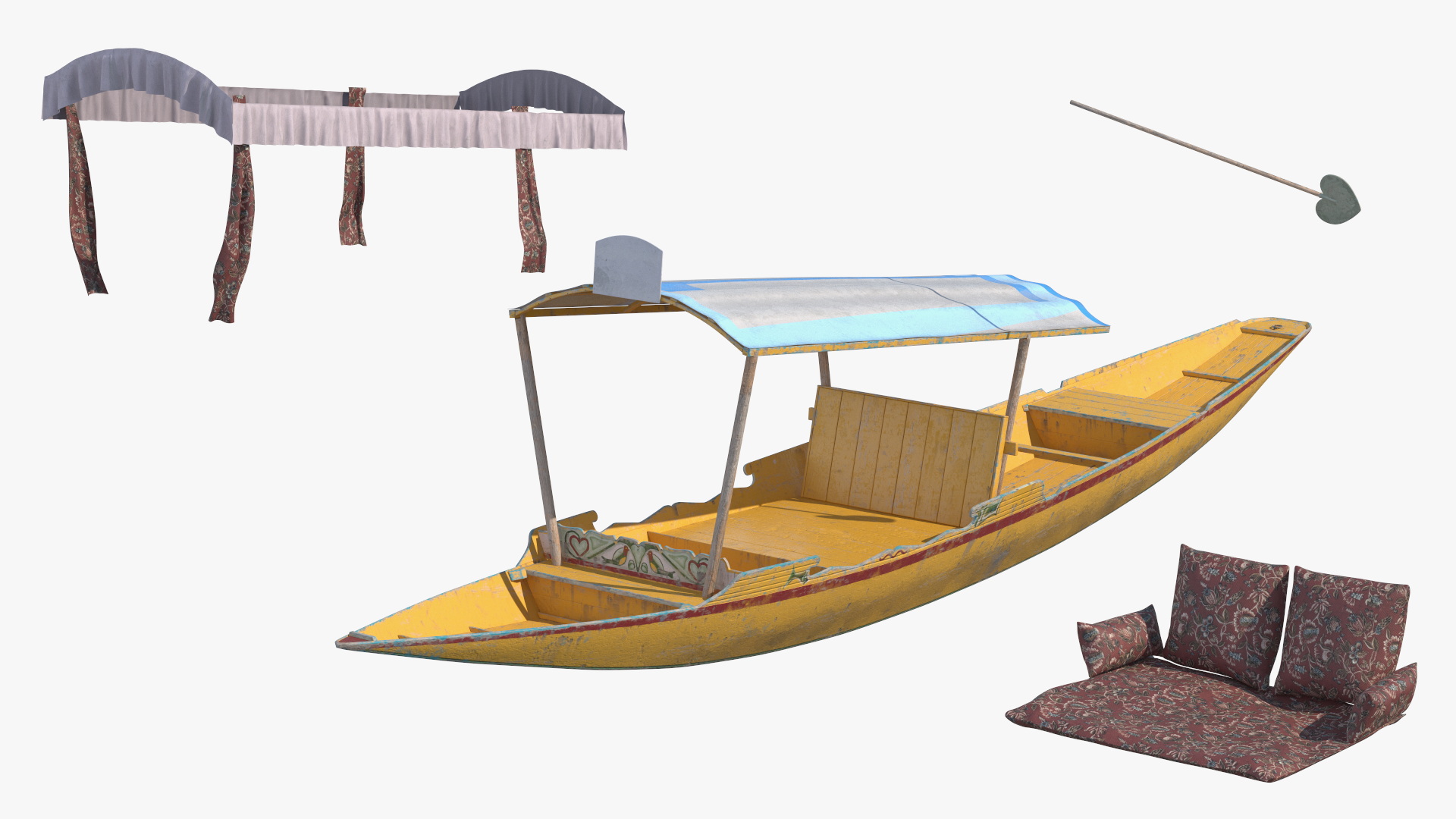 3D Shikara Yellow Old model