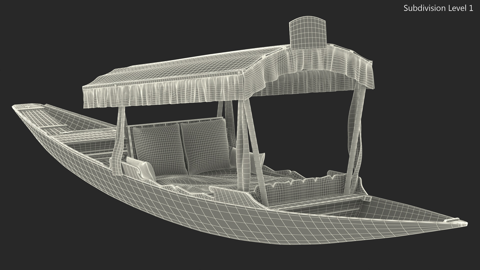 3D Shikara Yellow Old model