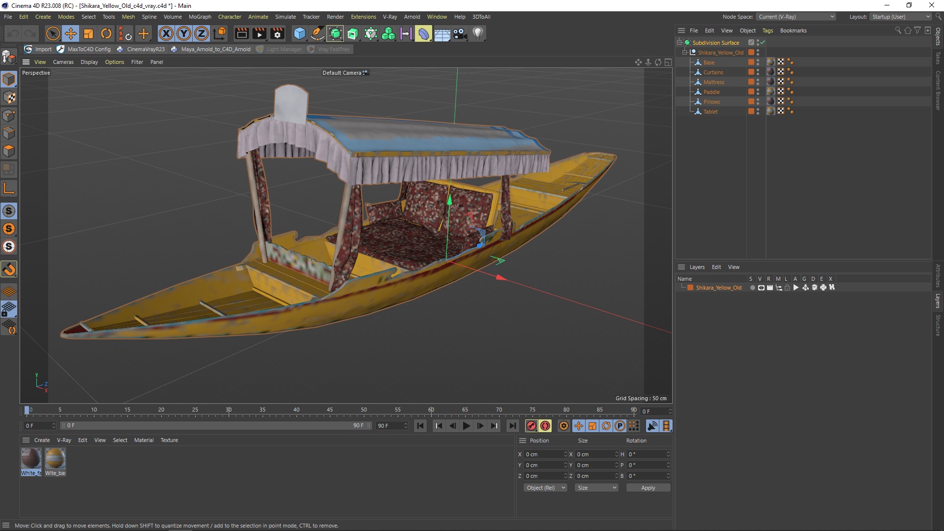 3D Shikara Yellow Old model