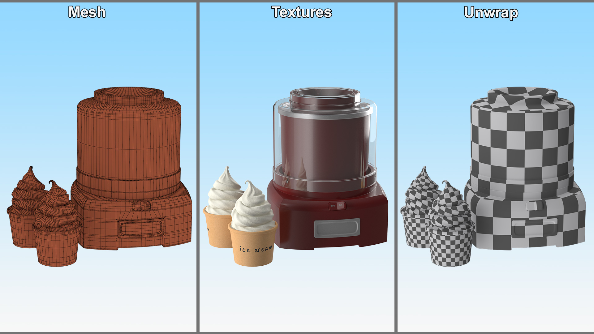 3D Ice Cream Maker Machine model