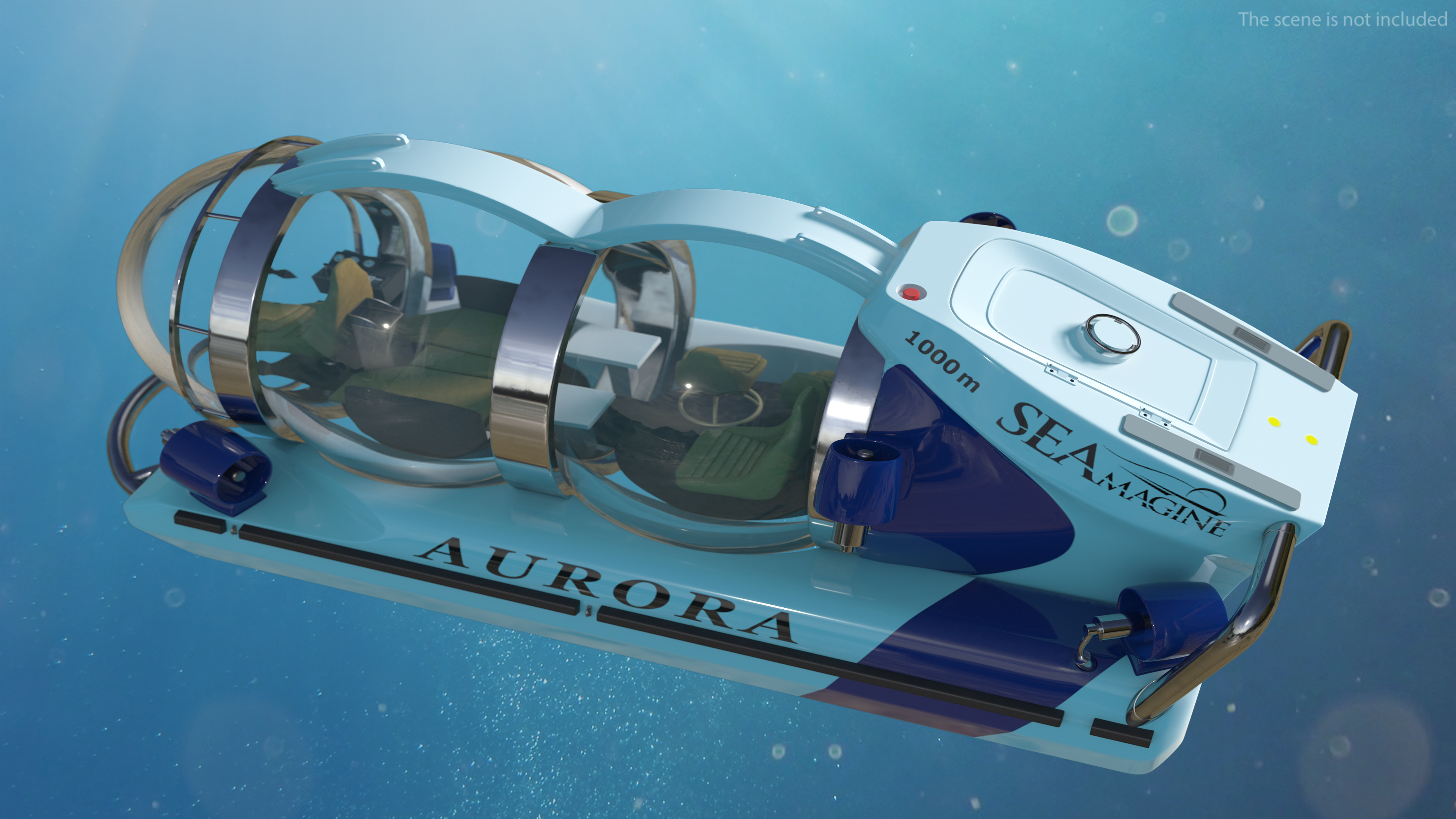 AURORA 6 Luxury Submarine Rigged 3D