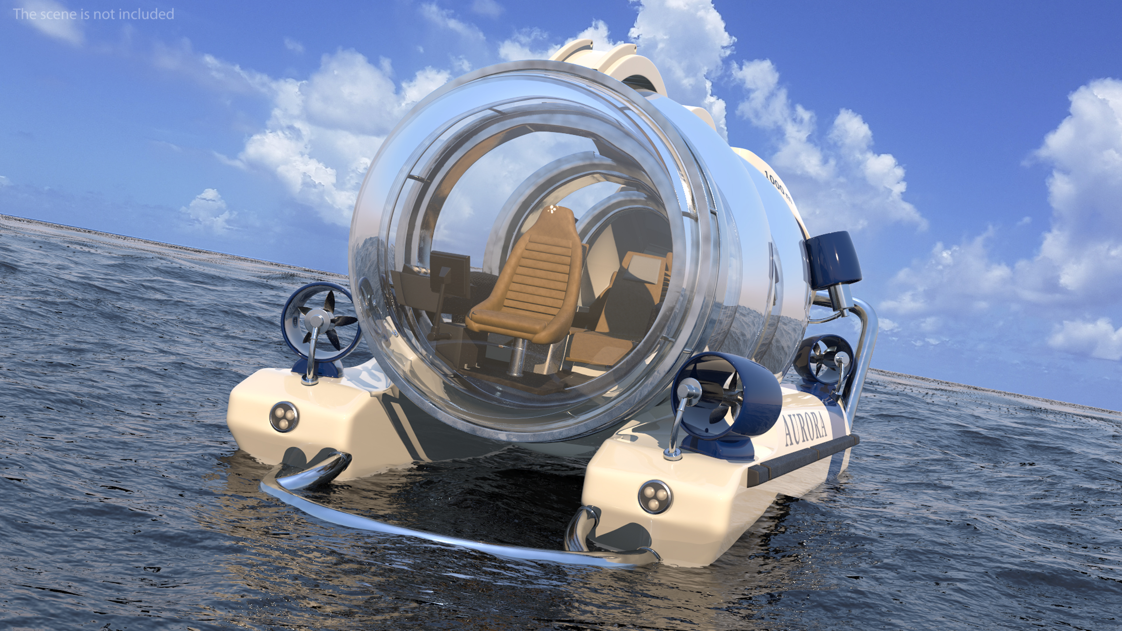 AURORA 6 Luxury Submarine Rigged 3D