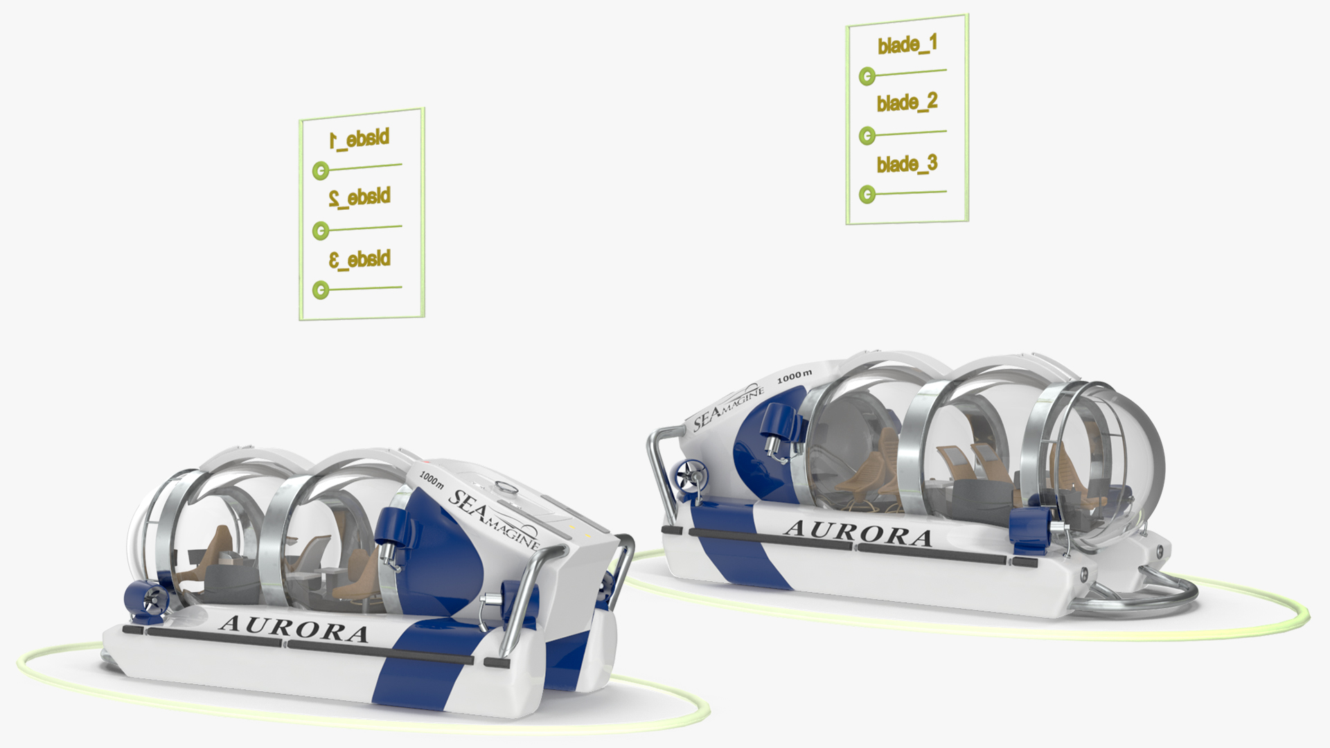 AURORA 6 Luxury Submarine Rigged 3D