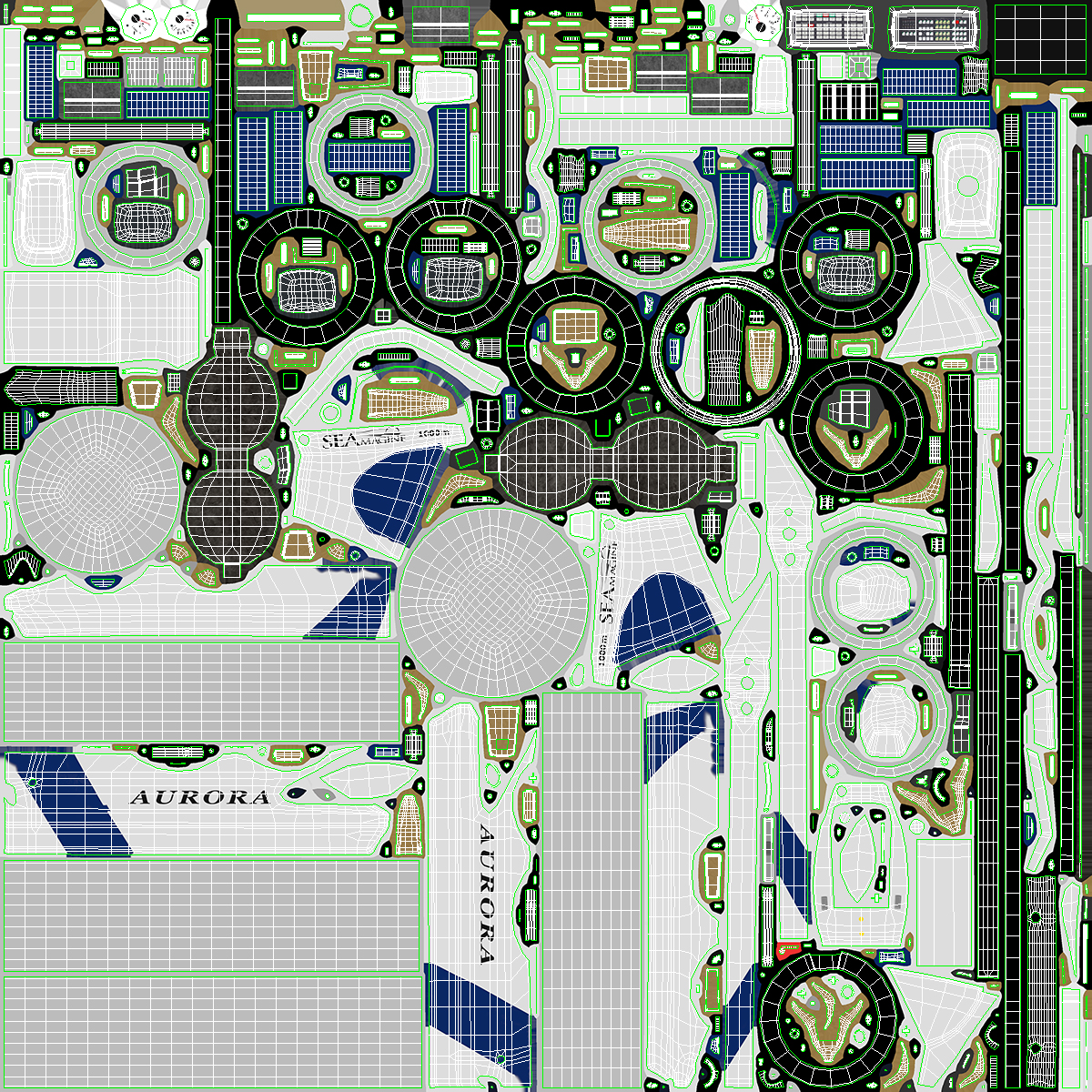 AURORA 6 Luxury Submarine Rigged 3D