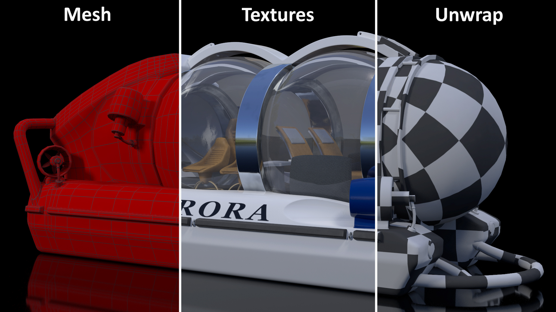 AURORA 6 Luxury Submarine Rigged 3D