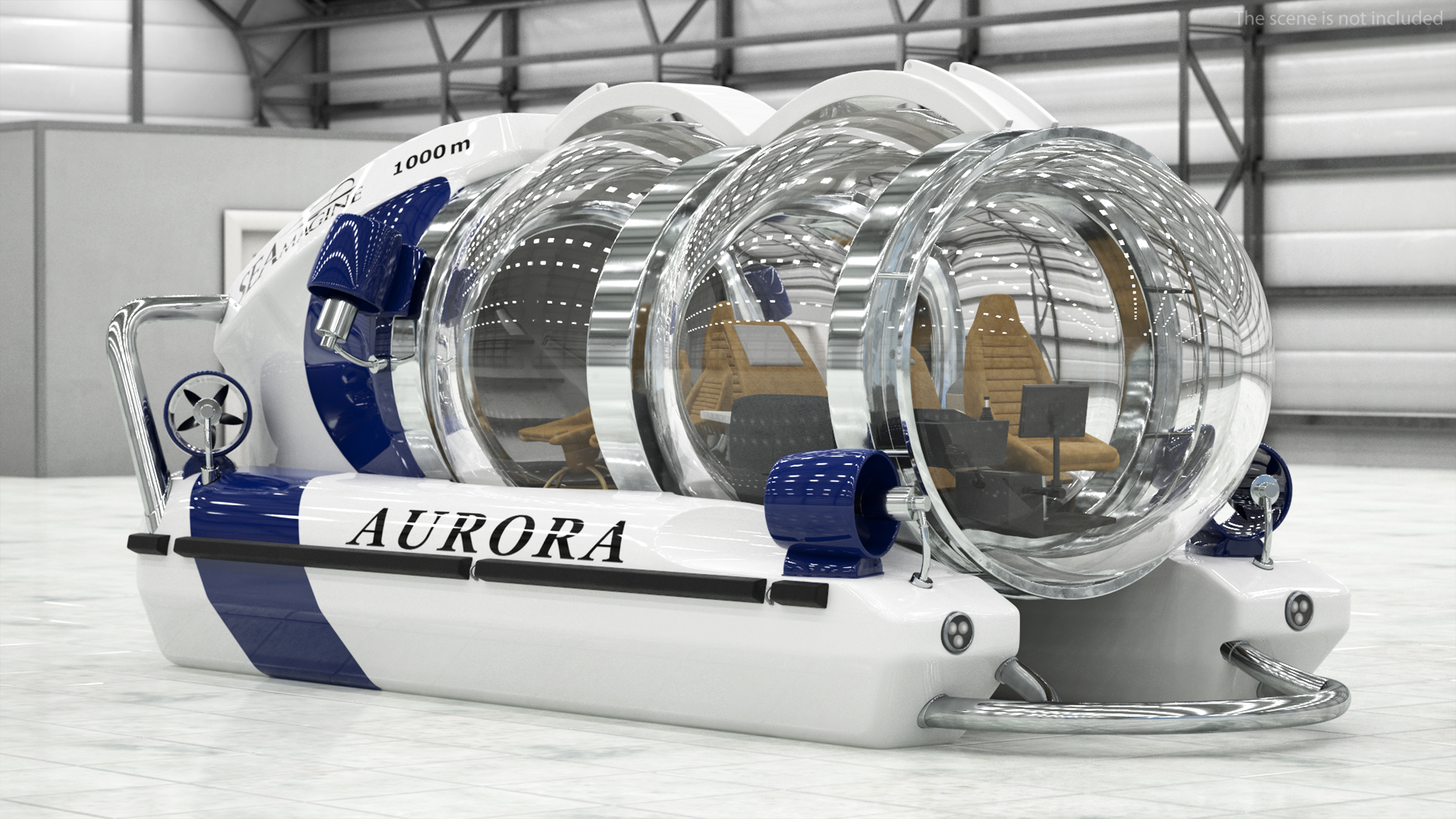 AURORA 6 Luxury Submarine Rigged 3D