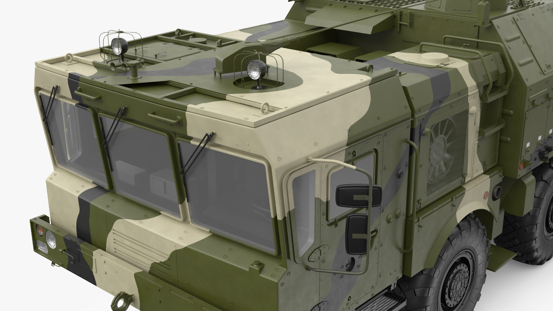 3D Iskander SS-26 Stone in Camouflage Colored Rigged for Maya model
