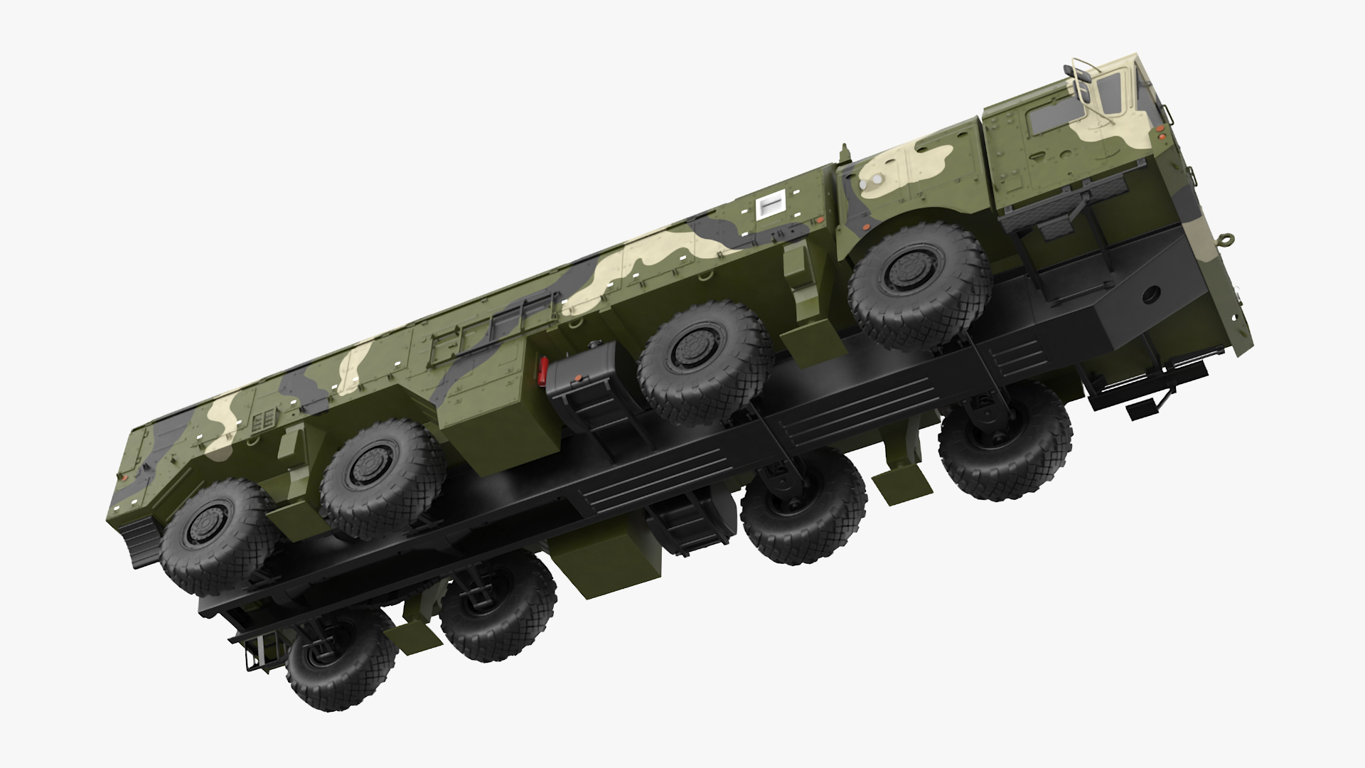 3D Iskander SS-26 Stone in Camouflage Colored Rigged for Maya model