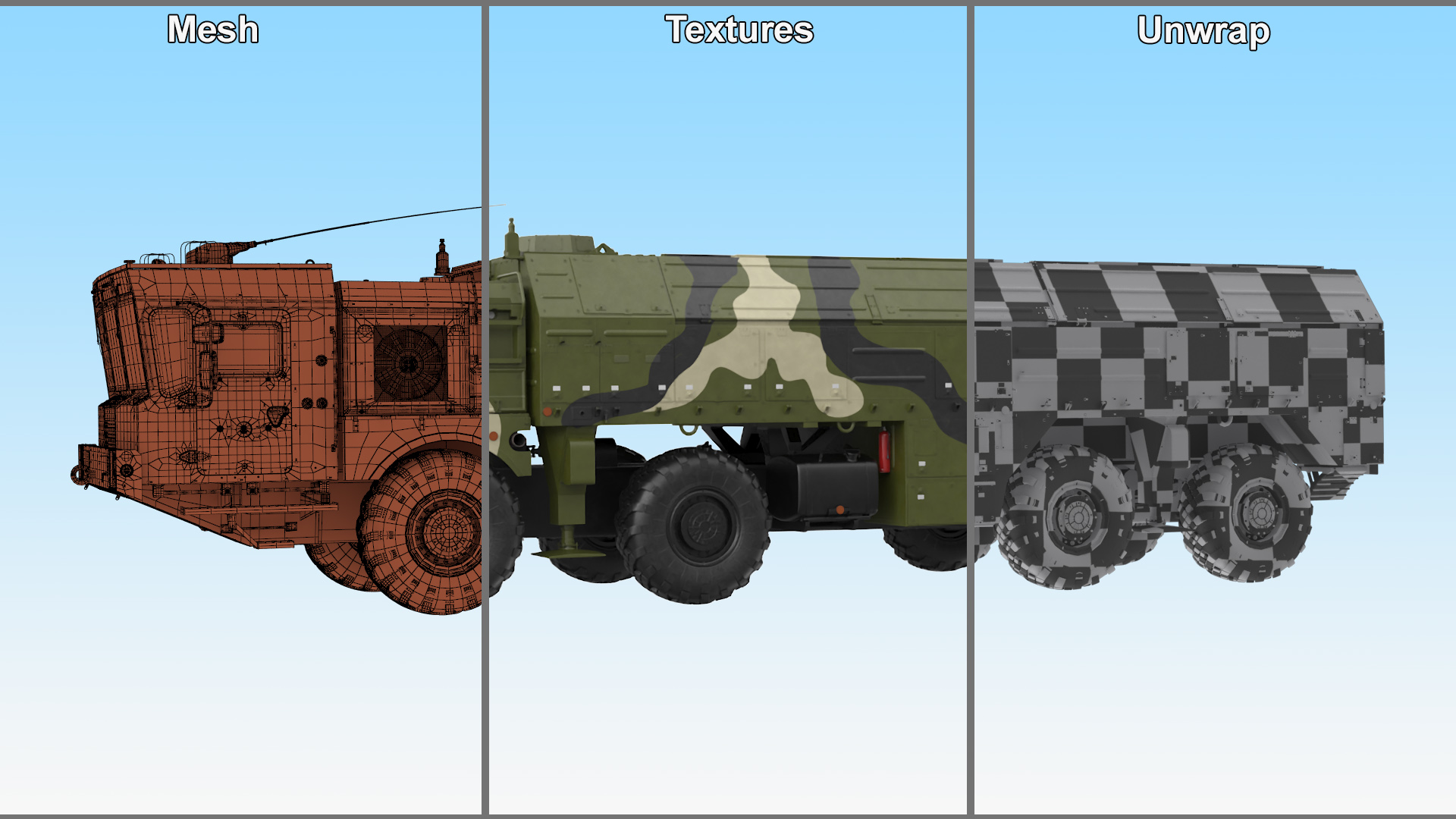 3D Iskander SS-26 Stone in Camouflage Colored Rigged for Maya model