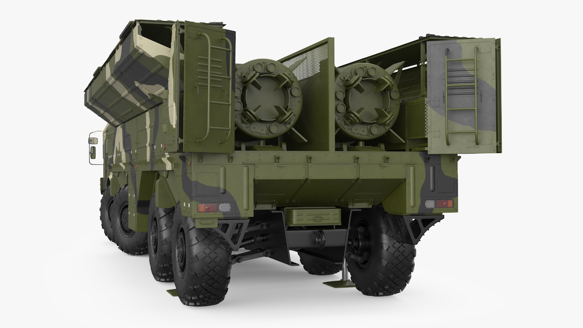 3D Iskander SS-26 Stone in Camouflage Colored Rigged for Maya model