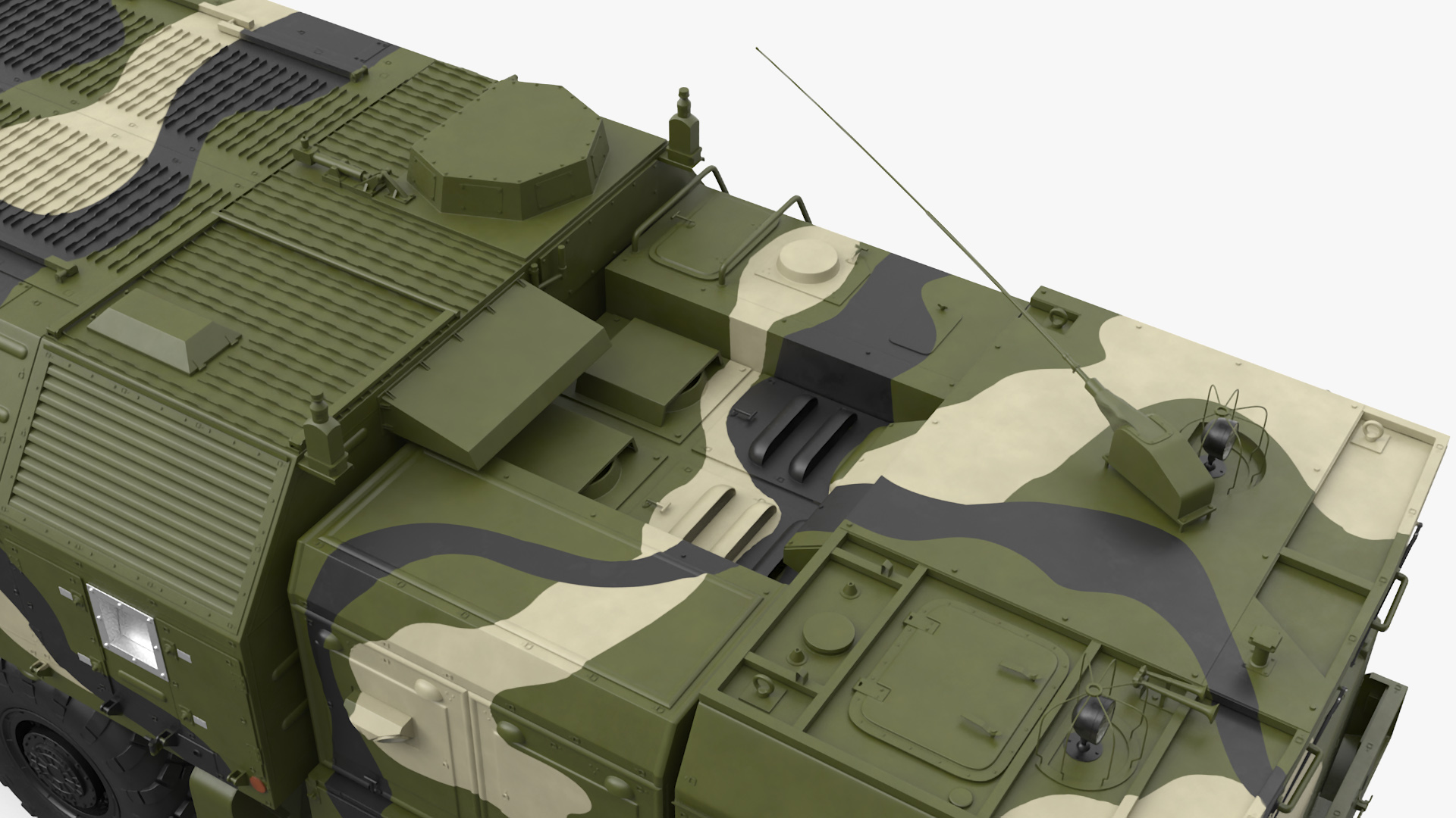 3D Iskander SS-26 Stone in Camouflage Colored Rigged for Maya model