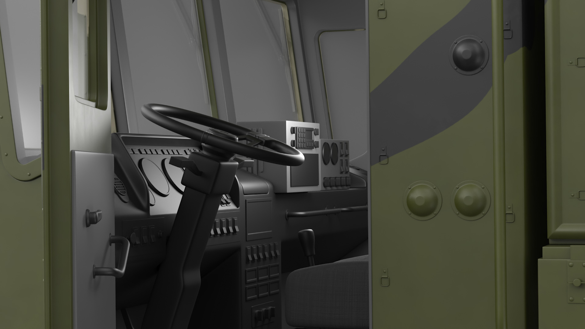 3D Iskander SS-26 Stone in Camouflage Colored Rigged for Maya model
