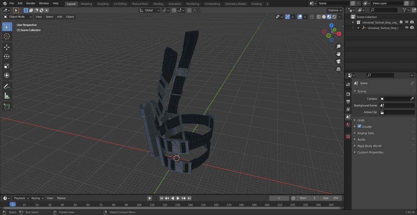 3D model Universal Tactical Drop Leg Holster
