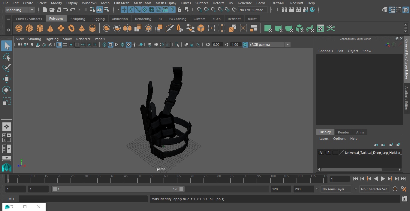 3D model Universal Tactical Drop Leg Holster
