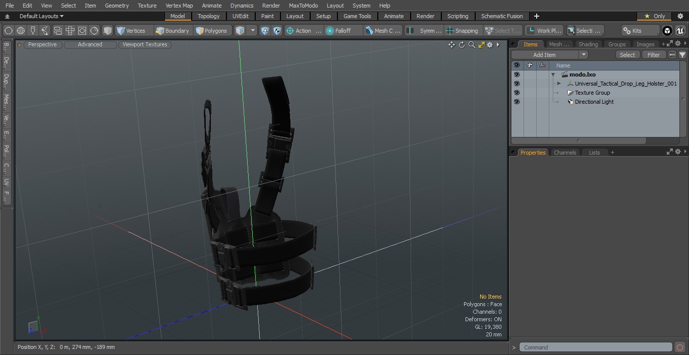3D model Universal Tactical Drop Leg Holster