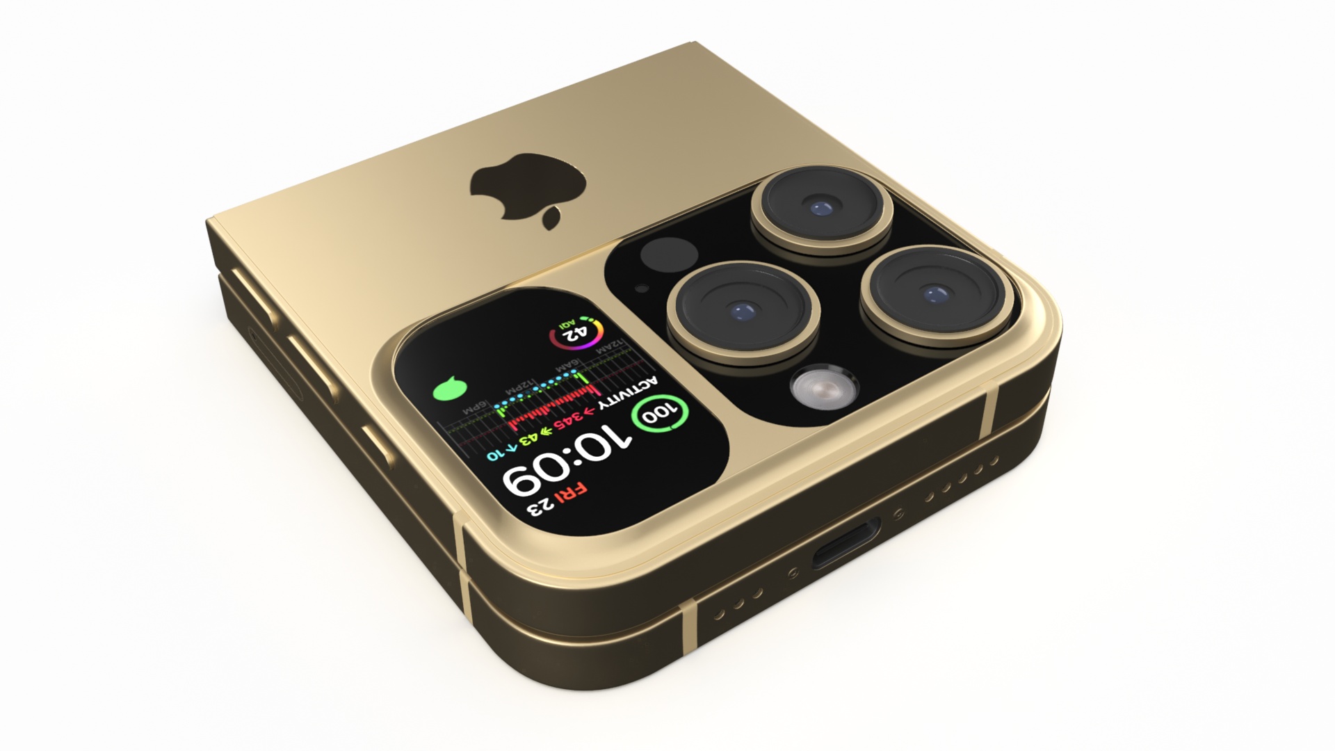Apple iPhone Flip Closed Luxe Gold 3D model
