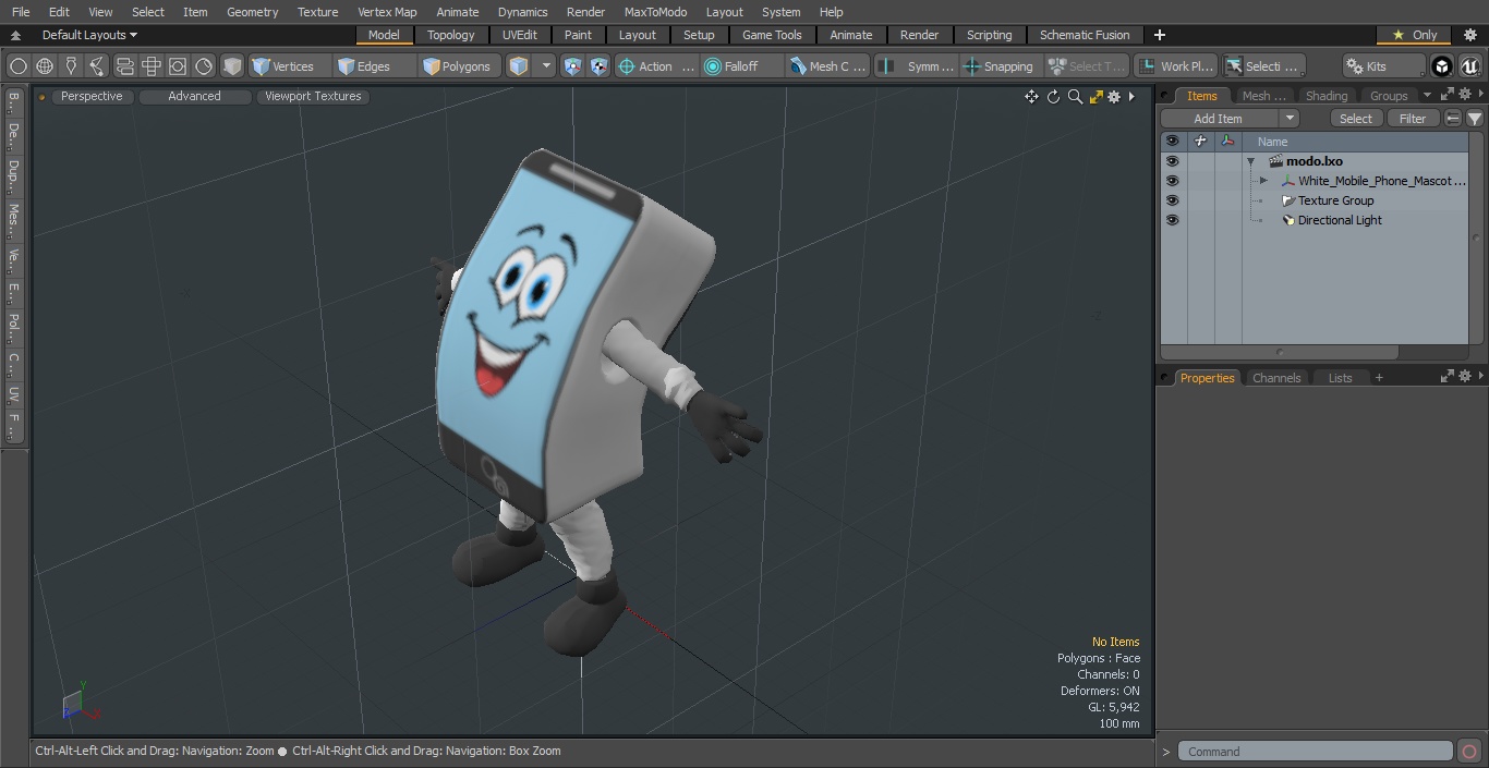3D White Mobile Phone Mascot Happy Pose