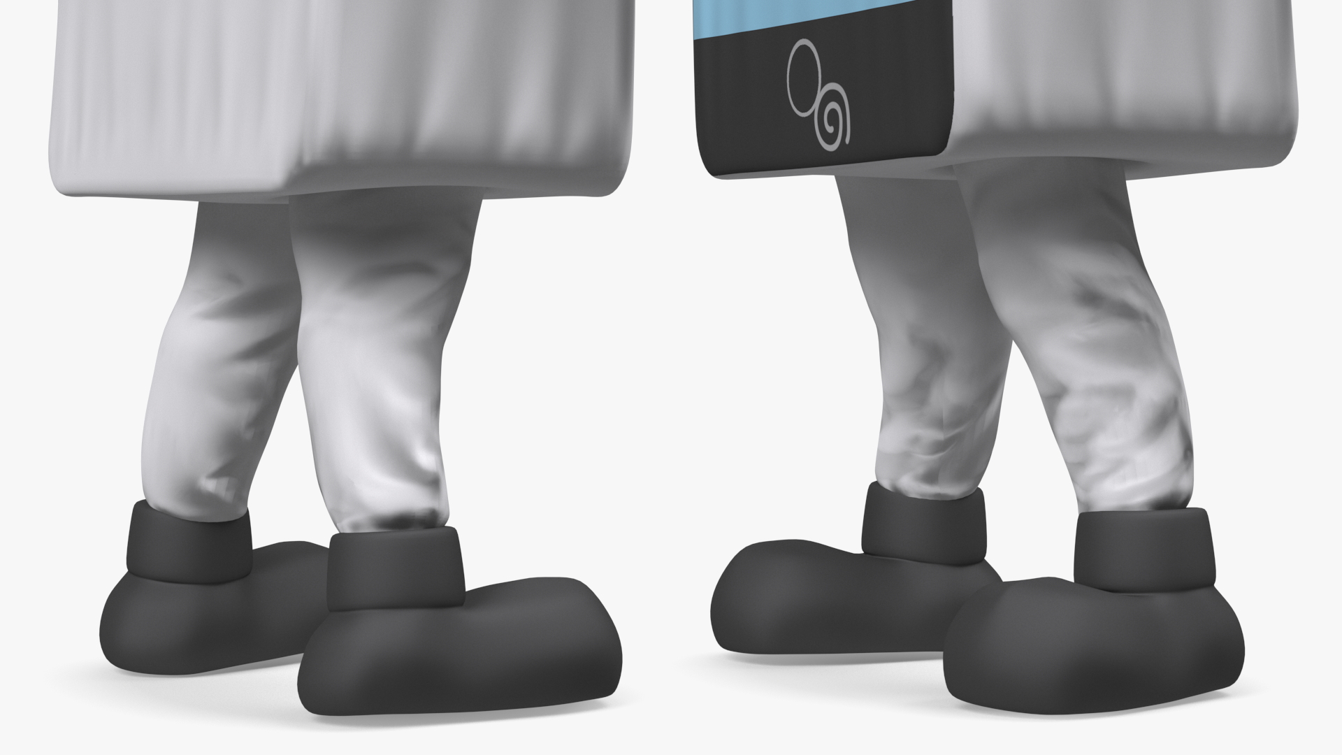 3D White Mobile Phone Mascot Happy Pose