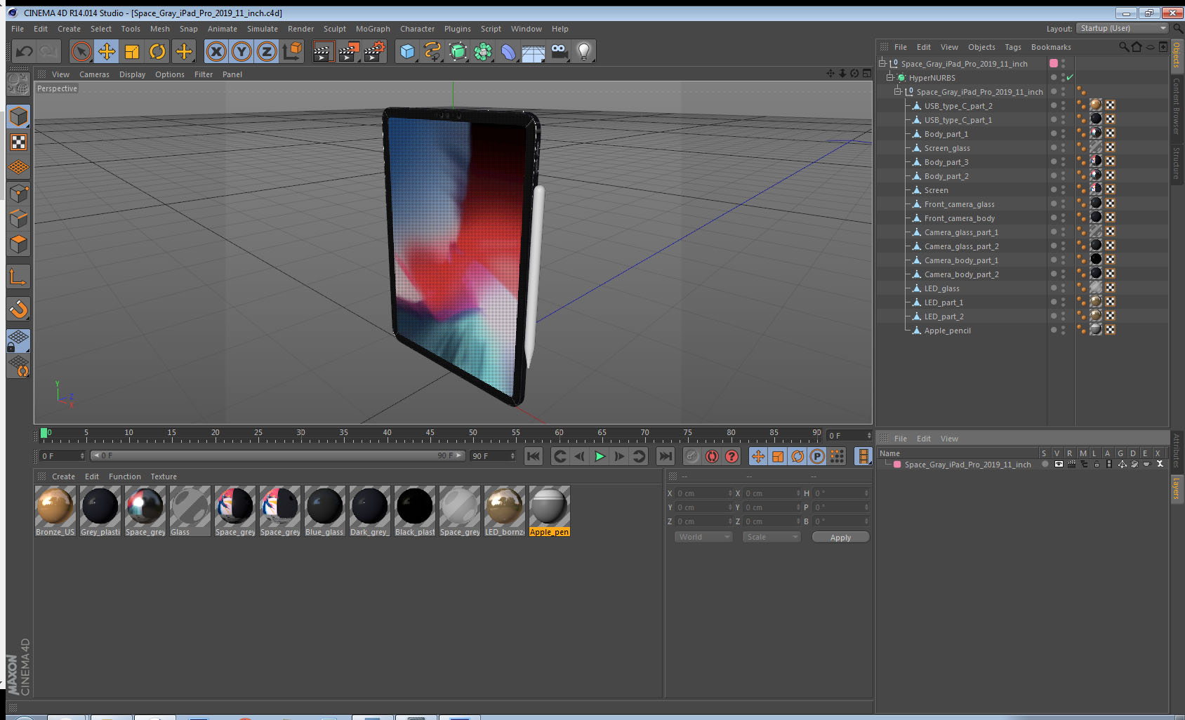 Space Gray iPad Pro 2019 11 inch 3D